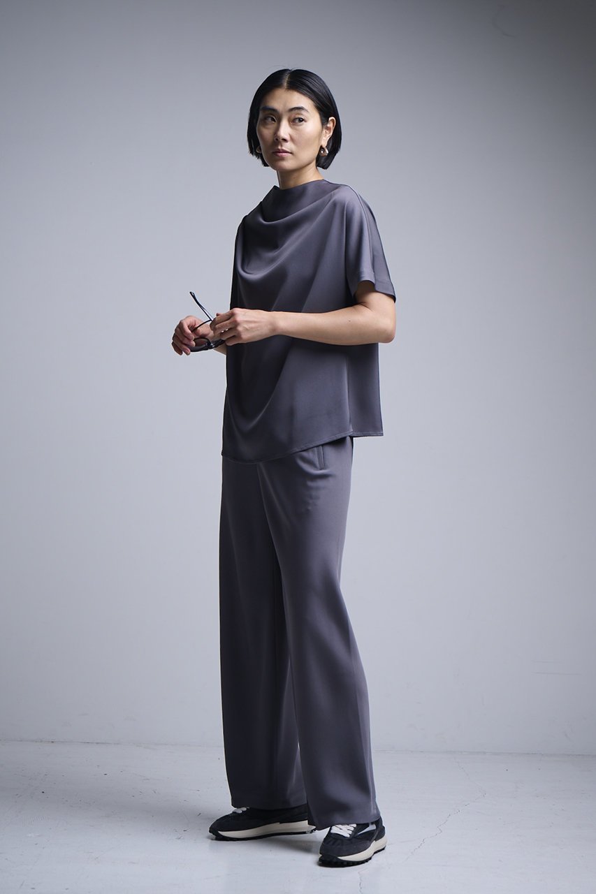 【エムフィル/M Fil】のストレッチWサテン リラクシー イージートラウザーズ 人気、トレンドファッション・服の通販 founy(ファニー) 　ファッション　Fashion　レディースファッション　Fashion for Women　パンツ　Pants & Trousers　おすすめ　Recommended / Our Picks　とろみ　Fluid, Flowy Fabric　サテン　Satin, Glossy Fabric　シンプル　Simple, Minimal　ストレッチ　Stretch, Stretchy Fabric　セットアップ　Set-Up, Coordinated Outfit　other-7|ID: prp329100004615030 ipo3291000000036344198