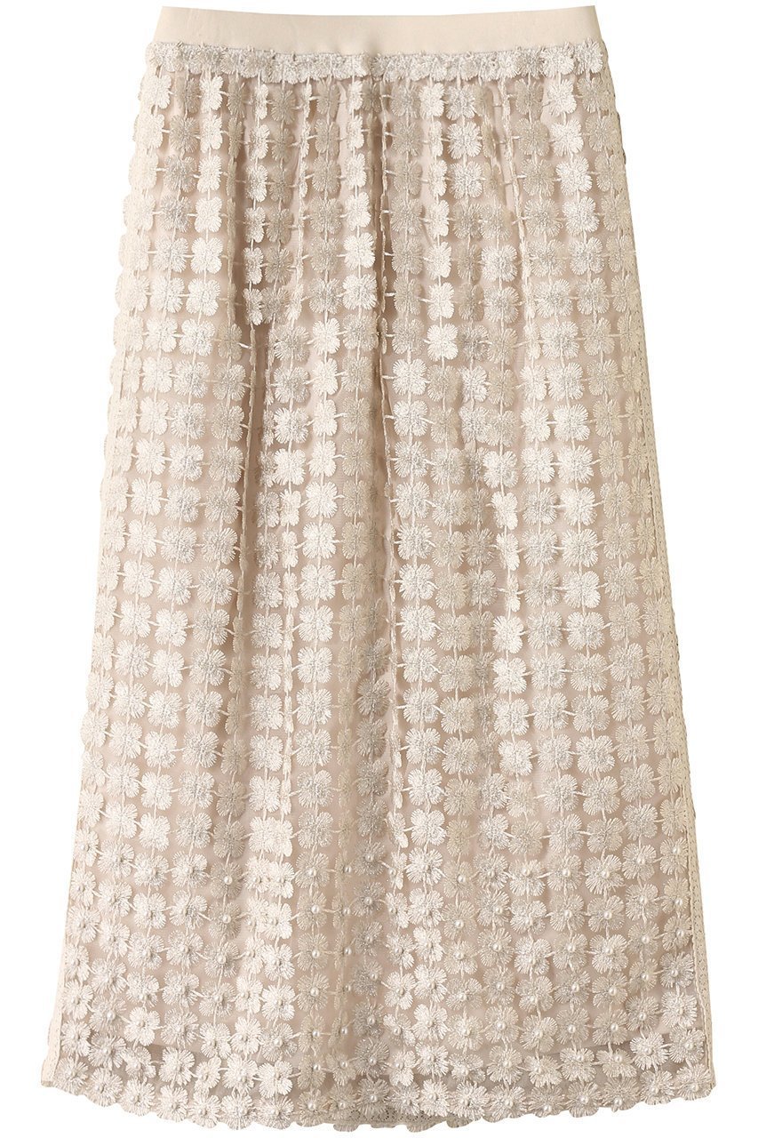 【マリリンムーン/MARILYN MOON】の【SOI-MeME】パールラメレーススカート インテリア・キッズ・メンズ・レディースファッション・服の通販 founy(ファニー) 　ファッション　Fashion　レディースファッション　Fashion for Women　スカート　Skirts　シアー　Sheer, See-Through　シンプル　Simple, Minimal　パール　Pearl, Pearl Accent　ペチコート　Petticoat, Underskirt　モダン　Modern, Contemporary　レース　Lace, Lace Fabric　別注　Limited Edition, Custom Order　アイボリー|ID: prp329100004615033 ipo3291000000036084233