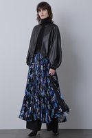 【ヒューエルミュージアム/hueLe Museum】の【hLM】ミッドナイトフローラルプリントスカート 人気、トレンドファッション・服の通販 founy(ファニー) ファッション Fashion レディースファッション Fashion for Women スカート Skirts ロングスカート Long Skirts / Maxi & Midi Skirts エレガント 上品 Elegant シンプル Simple, Minimal ブロッキング Color Blocking, Panel Design プリント Print, Printed Pattern プリーツ Pleats, Pleated ロング Long, Long-Length |ID:prp329100004615036