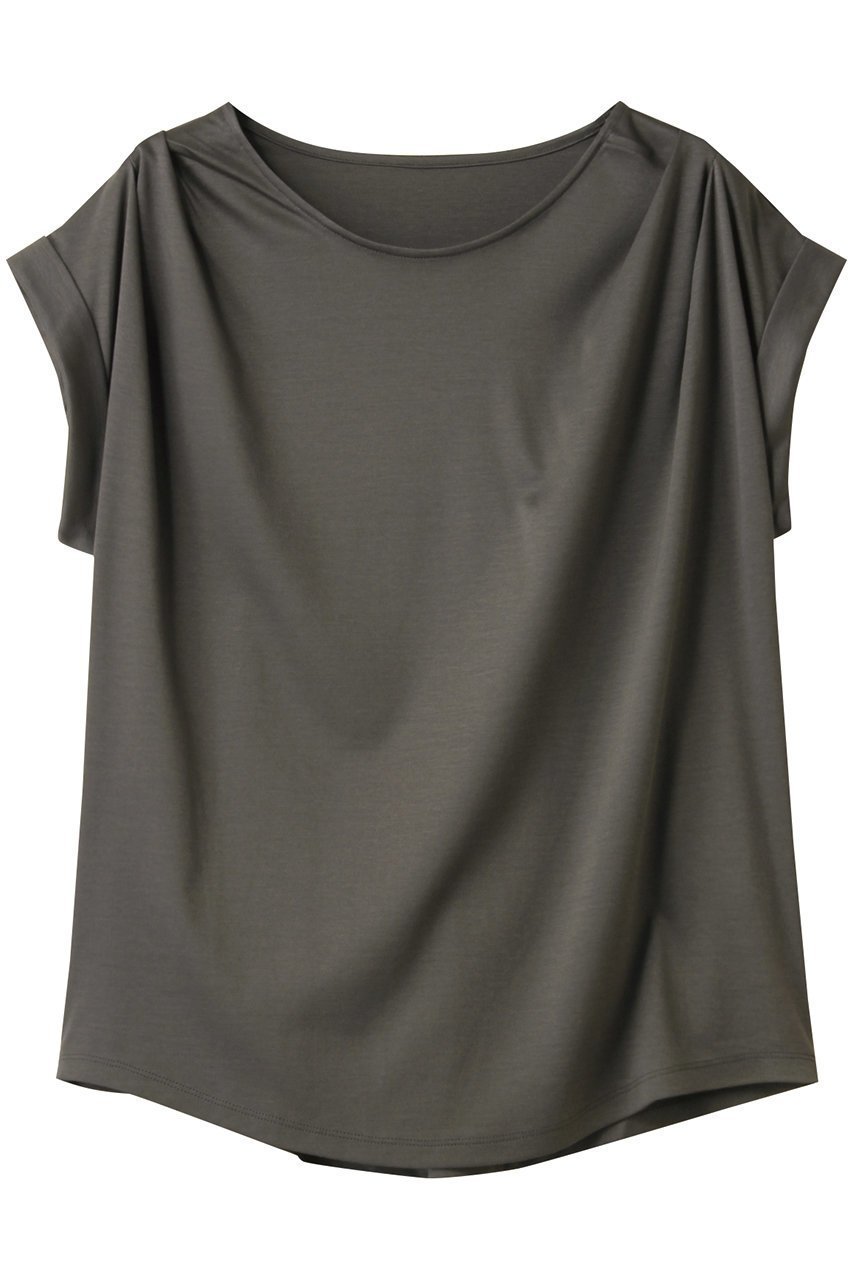 【アルアバイル/allureville】のショルダータックフレンチプルオーバー インテリア・キッズ・メンズ・レディースファッション・服の通販 founy(ファニー) 　ファッション　Fashion　レディースファッション　Fashion for Women　トップス・カットソー　Cut & Sew Tops　シャツ・ブラウス・オフィスカジュアル　Elegant Blouses & Button-Ups　ロングTシャツ・Tシャツ　Longline T-Shirts & Tees　カジュアルプルオーバー・ニットトップス　Pullovers & Knit Tops / Casual Pullovers　カットソー・ベーシックTシャツ　Cut-and-Sewn Tops / Stretch Tees & Basics　2025年　2025　2025-2026秋冬・A/W　Autumn/Winter 2025–26 AW25–26　ショルダー　Shoulder, Shoulder Strap　ショート　Short, Short Length　スリーブ　Sleeve, Long Sleeve / Short Sleeve　ドレープ　Drape, Draping Fabric　バランス　Balance, Style Balance　フレンチ　French, French Style　A/W・秋冬　Autumn/Winter　チャコールグレー|ID: prp329100004615953 ipo3291000000033059517