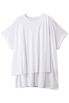 【プレインピープル/PLAIN PEOPLE】の超強撚天竺イレギュラーデザインTシャツ ホワイト|ID:prp329100004615955