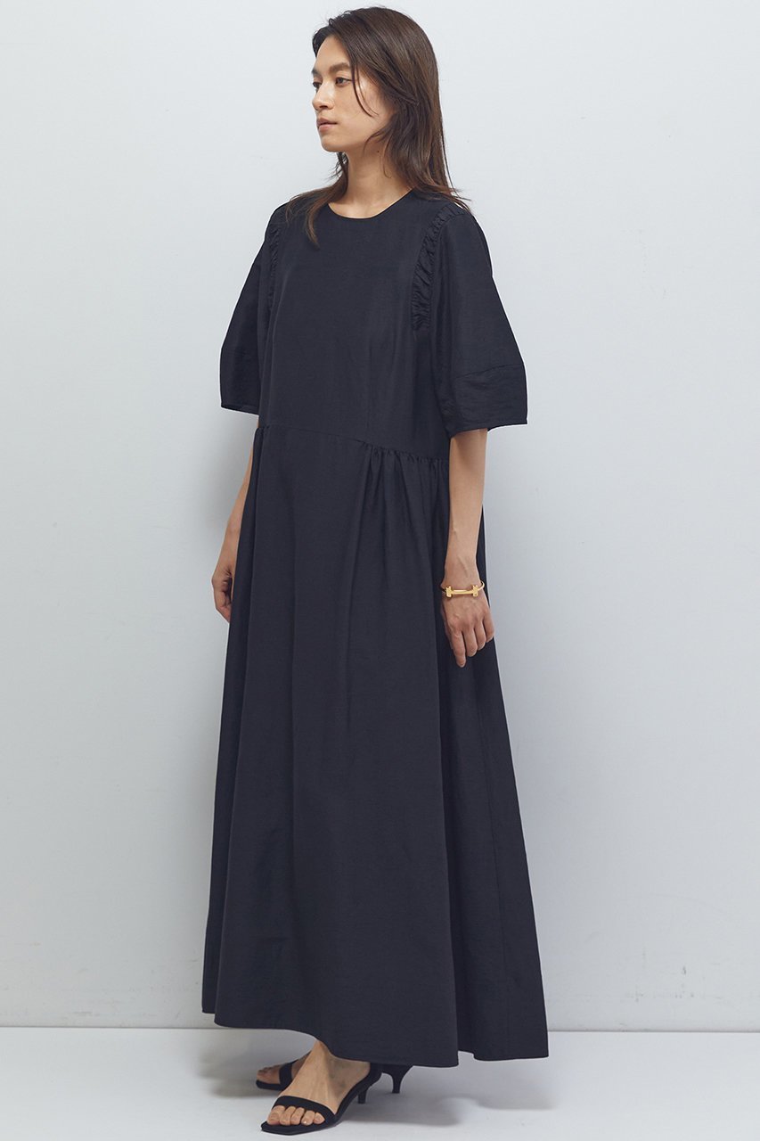 【プルミエ アロンディスモン/1er Arrondissement】のショルダーギャザーワンピース 人気、トレンドファッション・服の通販 founy(ファニー) 　ファッション　Fashion　レディースファッション　Fashion for Women　ワンピース　Dresses　チュニック　Tunic Tops & Dresses　ギャザー　Gathered, Ruffled　サンダル　Sandals, Summer Shoes　チュニック　Tunic, Long Top　ファブリック　Fabric, Textile　マキシ　Maxi, Full Length　リゾート　Resort, Vacation Style　ロング　Long, Long-Length　エレガント 上品　Elegant　other-7|ID: prp329100004615960 ipo3291000000036150771