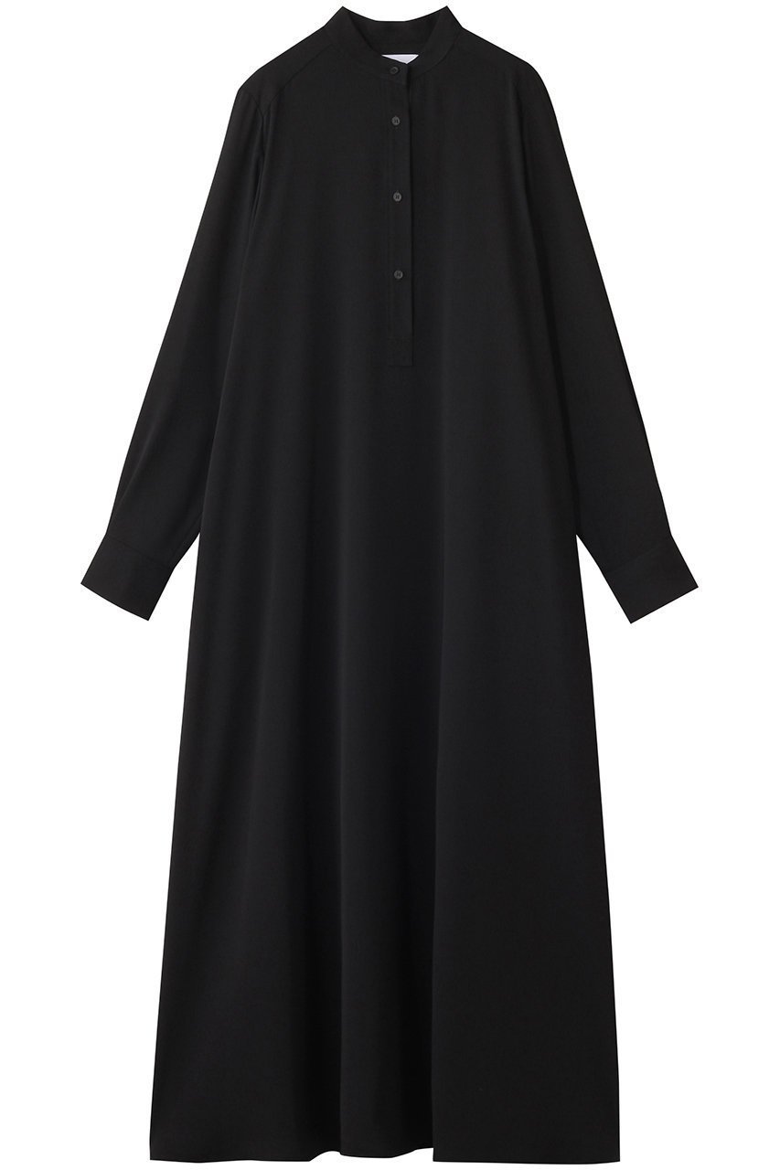 【グラフペーパー/Graphpaper】のSatin Band Collar Dress/ドレス インテリア・キッズ・メンズ・レディースファッション・服の通販 founy(ファニー) 　ファッション　Fashion　レディースファッション　Fashion for Women　ワンピース　Dresses　フォーマル・パーティードレス・結婚式用ドレス　Elegant & Casual Dresses　チュニック　Tunic Tops & Dresses　2025年　2025　2025-2026秋冬・A/W　Autumn/Winter 2025–26 AW25–26　コンパクト　Compact, Small Size　サテン　Satin, Glossy Fabric　チュニック　Tunic, Long Top　ドレス　Dress, One-Piece　モダン　Modern, Contemporary　ロング　Long, Long-Length　A/W・秋冬　Autumn/Winter　ブラック|ID: prp329100004615963 ipo3291000000033059637