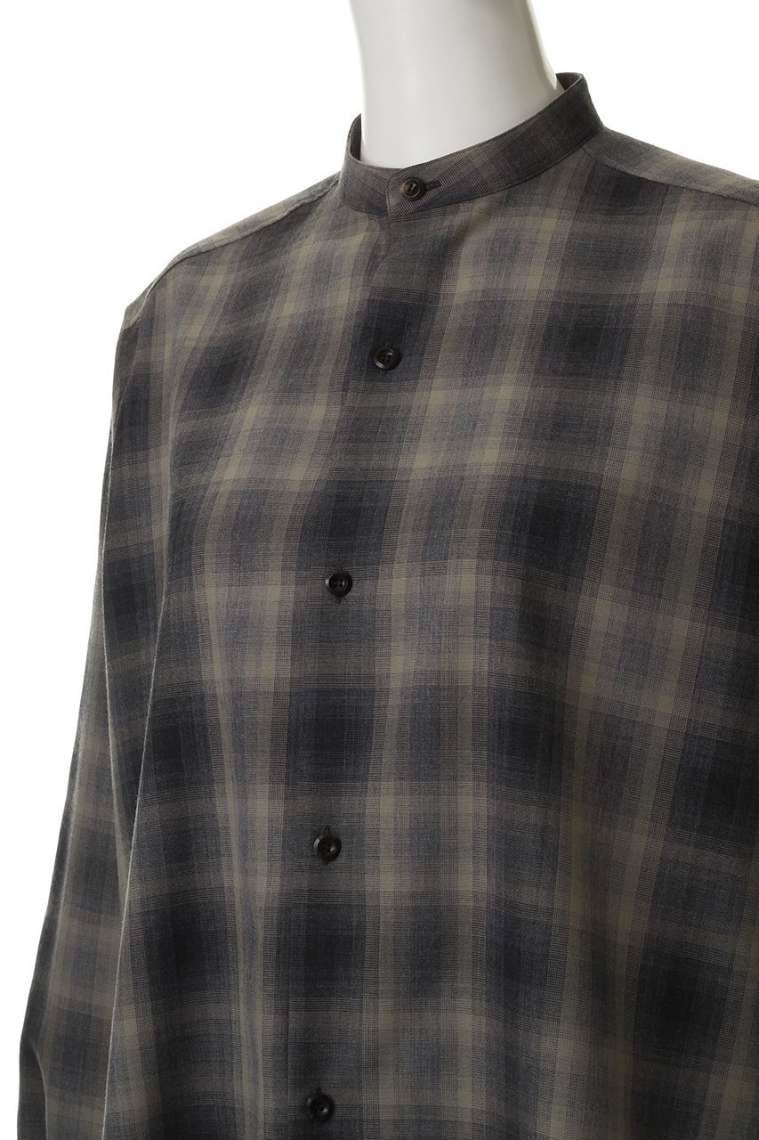 【ザ リラクス/THE RERACS】のバンドカラーチェックシャツ 人気、トレンドファッション・服の通販 founy(ファニー) 　ファッション　Fashion　レディースファッション　Fashion for Women　トップス・カットソー　Cut & Sew Tops　シャツ・ブラウス・オフィスカジュアル　Elegant Blouses & Button-Ups　2025年　2025　2025-2026秋冬・A/W　Autumn/Winter 2025–26 AW25–26　シンプル　Simple, Minimal　ストレート　Straight, Straight Cut　スリーブ　Sleeve, Long Sleeve / Short Sleeve　チェック　Check, Plaid, Tartan　モダン　Modern, Contemporary　ロング　Long, Long-Length　A/W・秋冬　Autumn/Winter　other-5|ID: prp329100004615970 ipo3291000000033059715