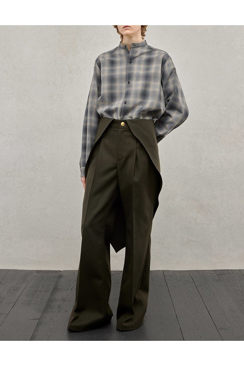 【ザ リラクス/THE RERACS】のバンドカラーチェックシャツ 人気、トレンドファッション・服の通販 founy(ファニー) 　ファッション　Fashion　レディースファッション　Fashion for Women　トップス・カットソー　Cut & Sew Tops　シャツ・ブラウス・オフィスカジュアル　Elegant Blouses & Button-Ups　2025年　2025　2025-2026秋冬・A/W　Autumn/Winter 2025–26 AW25–26　シンプル　Simple, Minimal　ストレート　Straight, Straight Cut　スリーブ　Sleeve, Long Sleeve / Short Sleeve　チェック　Check, Plaid, Tartan　モダン　Modern, Contemporary　ロング　Long, Long-Length　A/W・秋冬　Autumn/Winter　other-6|ID: prp329100004615970 ipo3291000000033059716