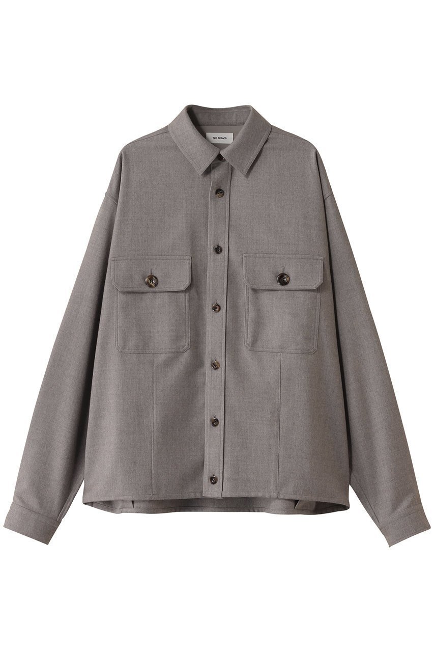 【ザ リラクス/THE RERACS】のCPOショートシャツ インテリア・キッズ・メンズ・レディースファッション・服の通販 founy(ファニー) 　ファッション　Fashion　レディースファッション　Fashion for Women　トップス・カットソー　Cut & Sew Tops　シャツ・ブラウス・オフィスカジュアル　Elegant Blouses & Button-Ups　2025年　2025　2025-2026秋冬・A/W　Autumn/Winter 2025–26 AW25–26　ショート　Short, Short Length　スリーブ　Sleeve, Long Sleeve / Short Sleeve　フラップ　Flap, Flap Pocket　ポケット　Pocket, Pocket Detail　モダン　Modern, Contemporary　モチーフ　Motif, Design Theme　ロング　Long, Long-Length　今季　This Season, Current Season　A/W・秋冬　Autumn/Winter　グレージュ|ID: prp329100004615981 ipo3291000000033059827