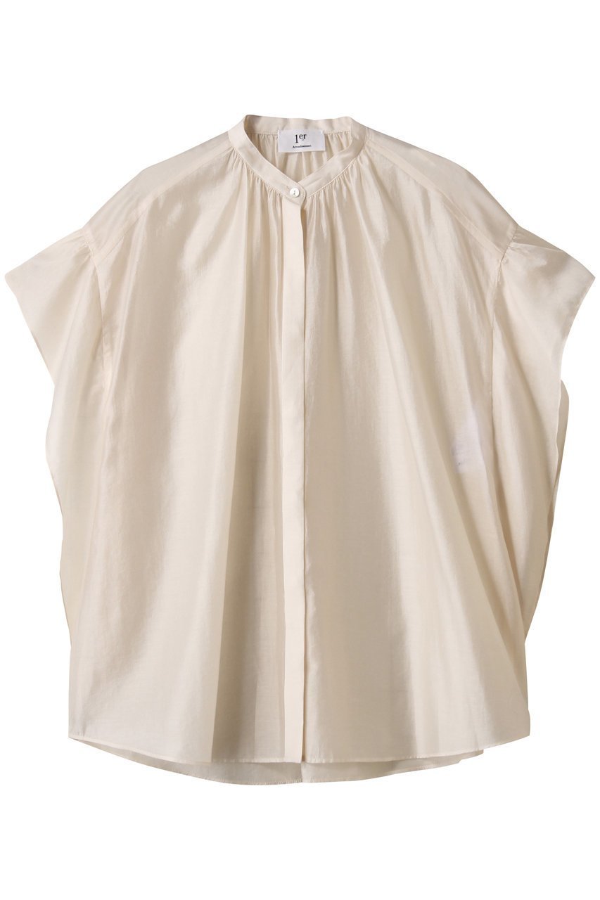 【プルミエ アロンディスモン/1er Arrondissement】のバンドカラーシアーブラウス インテリア・キッズ・メンズ・レディースファッション・服の通販 founy(ファニー) 　ファッション　Fashion　レディースファッション　Fashion for Women　トップス・カットソー　Cut & Sew Tops　シャツ・ブラウス・オフィスカジュアル　Elegant Blouses & Button-Ups　2025年　2025　2025-2026秋冬・A/W　Autumn/Winter 2025–26 AW25–26　シアー　Sheer, See-Through　ショート　Short, Short Length　スリーブ　Sleeve, Long Sleeve / Short Sleeve　A/W・秋冬　Autumn/Winter　オフホワイト|ID: prp329100004615982 ipo3291000000033059837