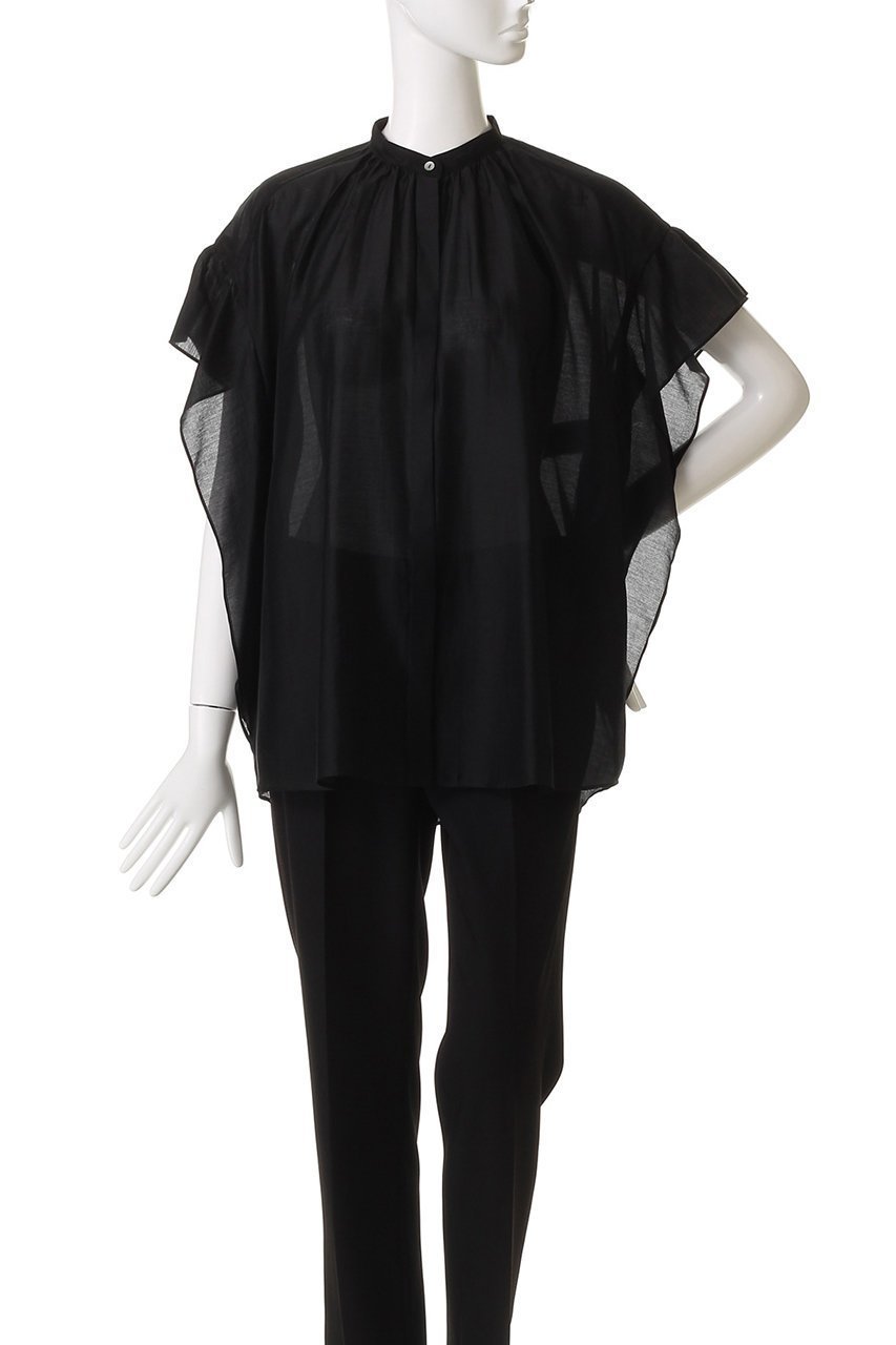 【プルミエ アロンディスモン/1er Arrondissement】のバンドカラーシアーブラウス 人気、トレンドファッション・服の通販 founy(ファニー) 　ファッション　Fashion　レディースファッション　Fashion for Women　トップス・カットソー　Cut & Sew Tops　シャツ・ブラウス・オフィスカジュアル　Elegant Blouses & Button-Ups　2025年　2025　2025-2026秋冬・A/W　Autumn/Winter 2025–26 AW25–26　シアー　Sheer, See-Through　ショート　Short, Short Length　スリーブ　Sleeve, Long Sleeve / Short Sleeve　A/W・秋冬　Autumn/Winter　other-2|ID: prp329100004615982 ipo3291000000033059841