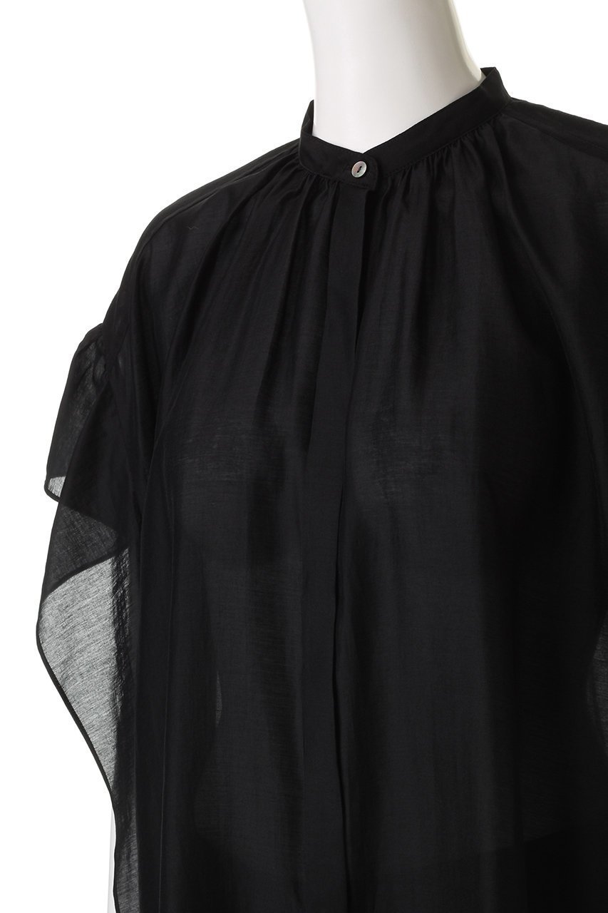 【プルミエ アロンディスモン/1er Arrondissement】のバンドカラーシアーブラウス 人気、トレンドファッション・服の通販 founy(ファニー) 　ファッション　Fashion　レディースファッション　Fashion for Women　トップス・カットソー　Cut & Sew Tops　シャツ・ブラウス・オフィスカジュアル　Elegant Blouses & Button-Ups　2025年　2025　2025-2026秋冬・A/W　Autumn/Winter 2025–26 AW25–26　シアー　Sheer, See-Through　ショート　Short, Short Length　スリーブ　Sleeve, Long Sleeve / Short Sleeve　A/W・秋冬　Autumn/Winter　other-5|ID: prp329100004615982 ipo3291000000033059845