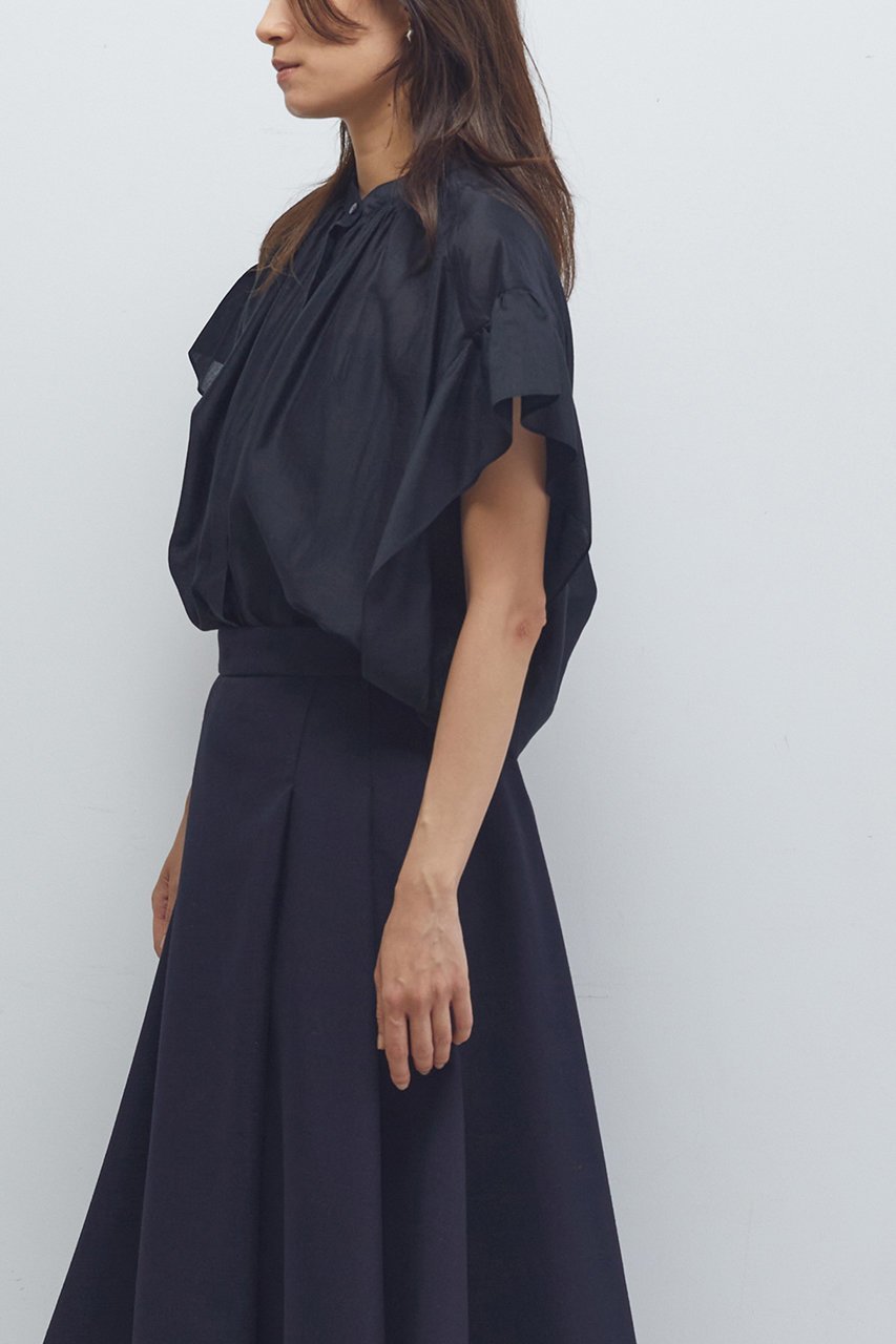 【プルミエ アロンディスモン/1er Arrondissement】のバンドカラーシアーブラウス 人気、トレンドファッション・服の通販 founy(ファニー) 　ファッション　Fashion　レディースファッション　Fashion for Women　トップス・カットソー　Cut & Sew Tops　シャツ・ブラウス・オフィスカジュアル　Elegant Blouses & Button-Ups　シアー　Sheer, See-Through　ショート　Short, Short Length　スリーブ　Sleeve, Long Sleeve / Short Sleeve　other-6|ID: prp329100004615982 ipo3291000000033329286