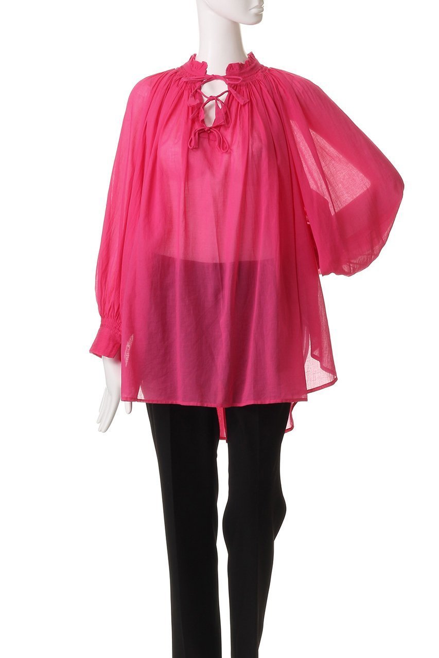 【プレインピープル/PLAIN PEOPLE】のコットンボイルタックギャザーブラウス 人気、トレンドファッション・服の通販 founy(ファニー) 　ファッション　Fashion　レディースファッション　Fashion for Women　トップス・カットソー　Cut & Sew Tops　シャツ・ブラウス・オフィスカジュアル　Elegant Blouses & Button-Ups　エアリー　Airy Texture　ギャザー　Gathered, Ruffled　シアー　Sheer, See-Through　スリット　Slit, Slit Detail　スリーブ　Sleeve, Long Sleeve / Short Sleeve　フェミニン　Feminine, Girly　フレア　Flare, Flared　リボン　Ribbon, Bow　ロング　Long, Long-Length　other-2|ID: prp329100004615984 ipo3291000000035362604