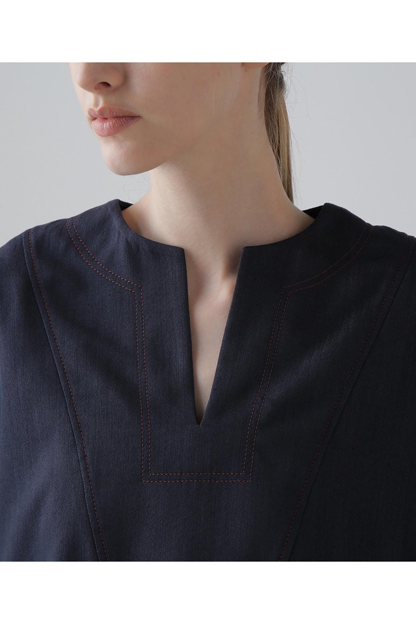 【アドーア/ADORE】のスラブデニムブラウス 人気、トレンドファッション・服の通販 founy(ファニー) 　ファッション　Fashion　レディースファッション　Fashion for Women　トップス・カットソー　Cut & Sew Tops　シャツ・ブラウス・オフィスカジュアル　Elegant Blouses & Button-Ups　おすすめ　Recommended / Our Picks　ショート　Short, Short Length　スリーブ　Sleeve, Long Sleeve / Short Sleeve　セットアップ　Set-Up, Coordinated Outfit　チュニック　Tunic, Long Top　ツイル　Twist, Twisted Detail　デニム　Denim, Jeans Material　バランス　Balance, Style Balance　リラックス　Relax, Relaxed Fit　再入荷　Restock / Back in Stock　other-6|ID: prp329100004615985 ipo3291000000033059881