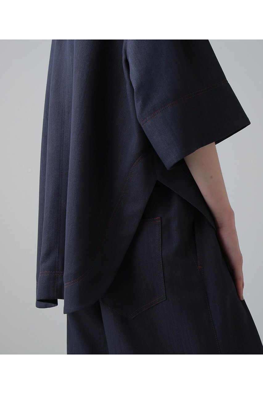 【アドーア/ADORE】のスラブデニムブラウス 人気、トレンドファッション・服の通販 founy(ファニー) 　ファッション　Fashion　レディースファッション　Fashion for Women　トップス・カットソー　Cut & Sew Tops　シャツ・ブラウス・オフィスカジュアル　Elegant Blouses & Button-Ups　おすすめ　Recommended / Our Picks　ショート　Short, Short Length　スリーブ　Sleeve, Long Sleeve / Short Sleeve　セットアップ　Set-Up, Coordinated Outfit　チュニック　Tunic, Long Top　ツイル　Twist, Twisted Detail　デニム　Denim, Jeans Material　バランス　Balance, Style Balance　リラックス　Relax, Relaxed Fit　再入荷　Restock / Back in Stock　other-8|ID: prp329100004615985 ipo3291000000033059885