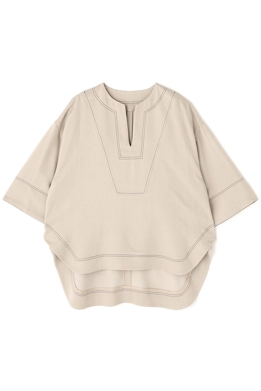 【アドーア/ADORE】のスラブデニムブラウス インテリア・キッズ・メンズ・レディースファッション・服の通販 founy(ファニー) 　ファッション　Fashion　レディースファッション　Fashion for Women　トップス・カットソー　Cut & Sew Tops　シャツ・ブラウス・オフィスカジュアル　Elegant Blouses & Button-Ups　おすすめ　Recommended / Our Picks　ショート　Short, Short Length　スリーブ　Sleeve, Long Sleeve / Short Sleeve　セットアップ　Set-Up, Coordinated Outfit　チュニック　Tunic, Long Top　ツイル　Twist, Twisted Detail　デニム　Denim, Jeans Material　バランス　Balance, Style Balance　リラックス　Relax, Relaxed Fit　ベージュ|ID: prp329100004615985 ipo3291000000034695259