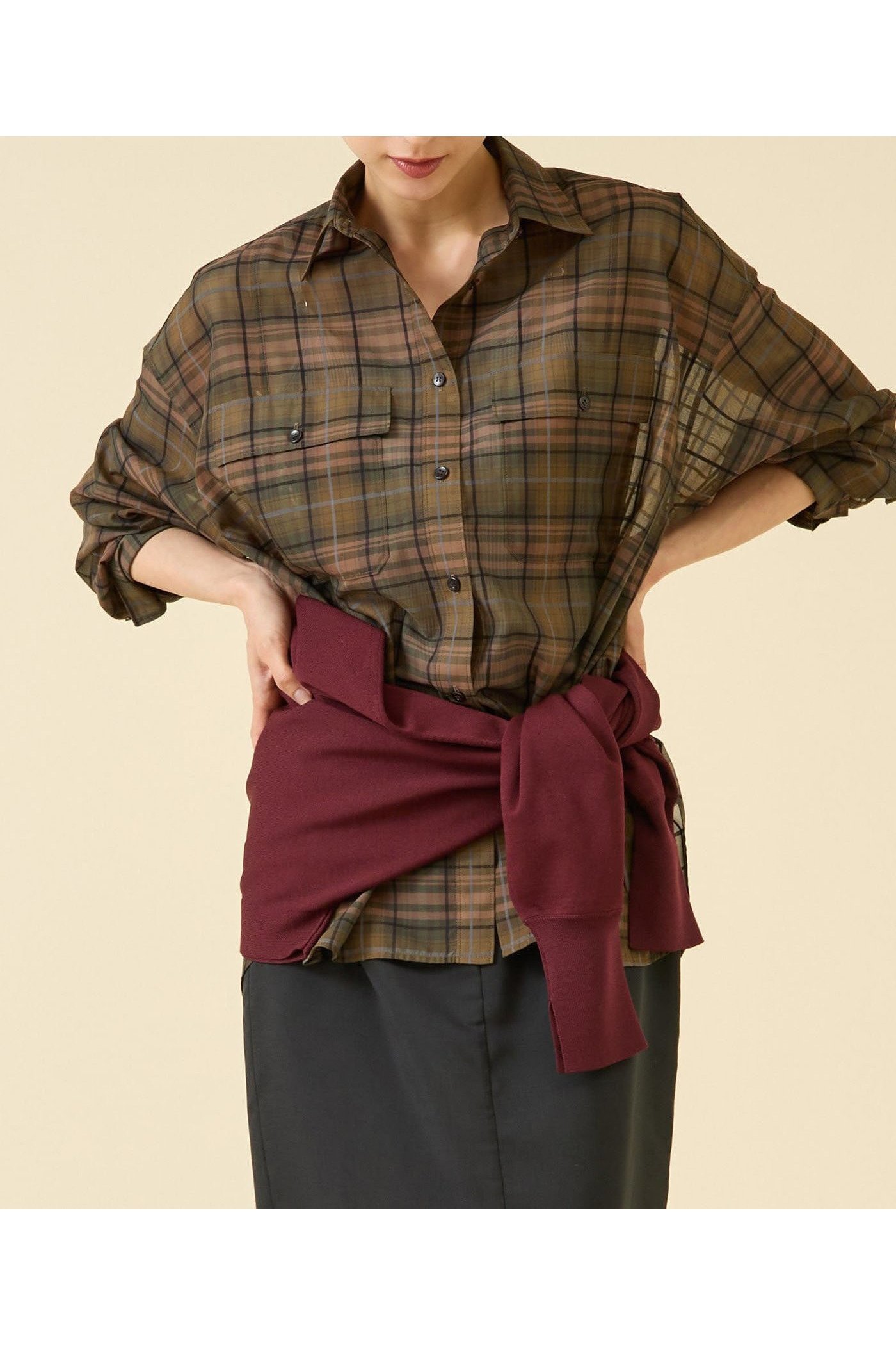 【マルティニーク/martinique】のシアーシャツ(セットアップ可) 人気、トレンドファッション・服の通販 founy(ファニー) 　ファッション　Fashion　レディースファッション　Fashion for Women　トップス・カットソー　Cut & Sew Tops　シャツ・ブラウス・オフィスカジュアル　Elegant Blouses & Button-Ups　2025年　2025　2025-2026秋冬・A/W　Autumn/Winter 2025–26 AW25–26　おすすめ　Recommended / Our Picks　シアー　Sheer, See-Through　スリーブ　Sleeve, Long Sleeve / Short Sleeve　セットアップ　Set-Up, Coordinated Outfit　タンク　Tank Top, Sleeveless Top　タートル　Turtleneck, Turtle Collar　チェック　Check, Plaid, Tartan　フレア　Flare, Flared　メンズ　Men's, Menswear　ロング　Long, Long-Length　夏　Summer　無地　Plain, Solid Color　A/W・秋冬　Autumn/Winter　羽織　Haori, Light Jacket　 other-1|ID: prp329100004615986 ipo3291000000033059886
