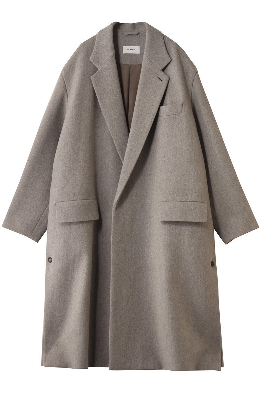 【ザ リラクス/THE RERACS】のルーズチェスターコート インテリア・キッズ・メンズ・レディースファッション・服の通販 founy(ファニー) 　ファッション　Fashion　レディースファッション　Fashion for Women　アウター　Coat / Outerwear Collection　コート・ロングコート・ピーコート　Long Coats, Peacoats & More　チェスターコート・ロング丈アウター　Chester Coats / Chesterfield Long Coats　ショルダー　Shoulder, Shoulder Strap　スタイリッシュ　Stylish, Fashionable　チェスターコート　Chester Coat, Long Coat　ドロップ　Drop Shoulder, Dropped Style　モダン　Modern, Contemporary　ロング　Long, Long-Length　定番　Standard, Basic Item　A/W・秋冬　Autumn/Winter　グレージュ|ID: prp329100004615994 ipo3291000000035694180
