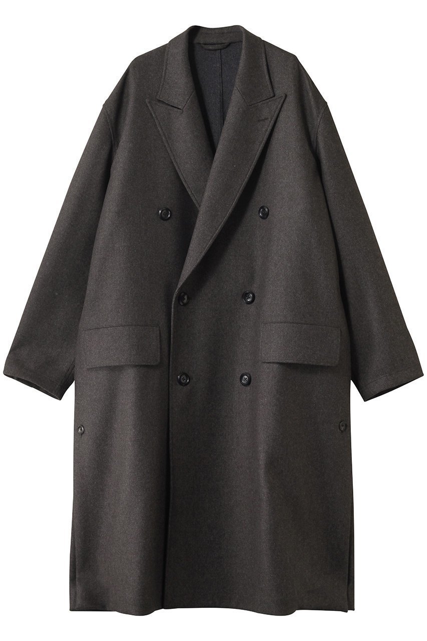 【ザ リラクス/THE RERACS / MEN】の【MEN】ダブルピークドイージーコート インテリア・キッズ・メンズ・レディースファッション・服の通販 founy(ファニー) 　ファッション　Fashion　メンズファッション　Fashion for Men　2025年　2025　2025-2026秋冬・A/W　Autumn/Winter 2025–26 AW25–26　クラシカル　Classical, Vintage-Inspired　ビッグ　Big, Oversized　モダン　Modern, Contemporary　ロング　Long, Long-Length　エレガント 上品　Elegant　定番　Standard, Basic Item　A/W・秋冬　Autumn/Winter　グレーブラウン|ID: prp329100004616009 ipo3291000000033060215