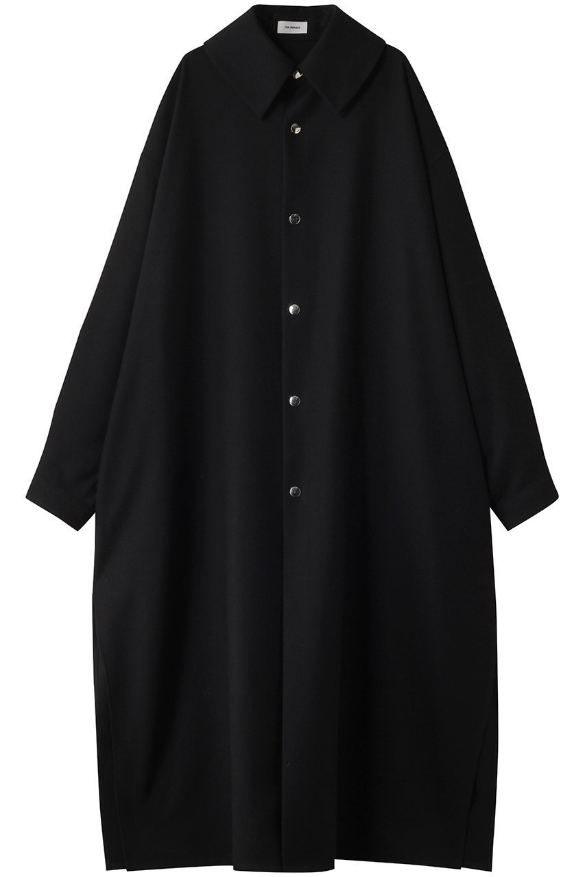 【ザ リラクス/THE RERACS】のバルカラーシャツコート インテリア・キッズ・メンズ・レディースファッション・服の通販 founy(ファニー) 　ファッション　Fashion　レディースファッション　Fashion for Women　アウター　Coat / Outerwear Collection　コート・ロングコート・ピーコート　Long Coats, Peacoats & More　2025年　2025　2025-2026秋冬・A/W　Autumn/Winter 2025–26 AW25–26　シルバー　Silver, Metallic Silver　シンプル　Simple, Minimal　ドット　Polka Dot, Dot Pattern　ロング　Long, Long-Length　今季　This Season, Current Season　定番　Standard, Basic Item　A/W・秋冬　Autumn/Winter　ブラック|ID: prp329100004616012 ipo3291000000033060256