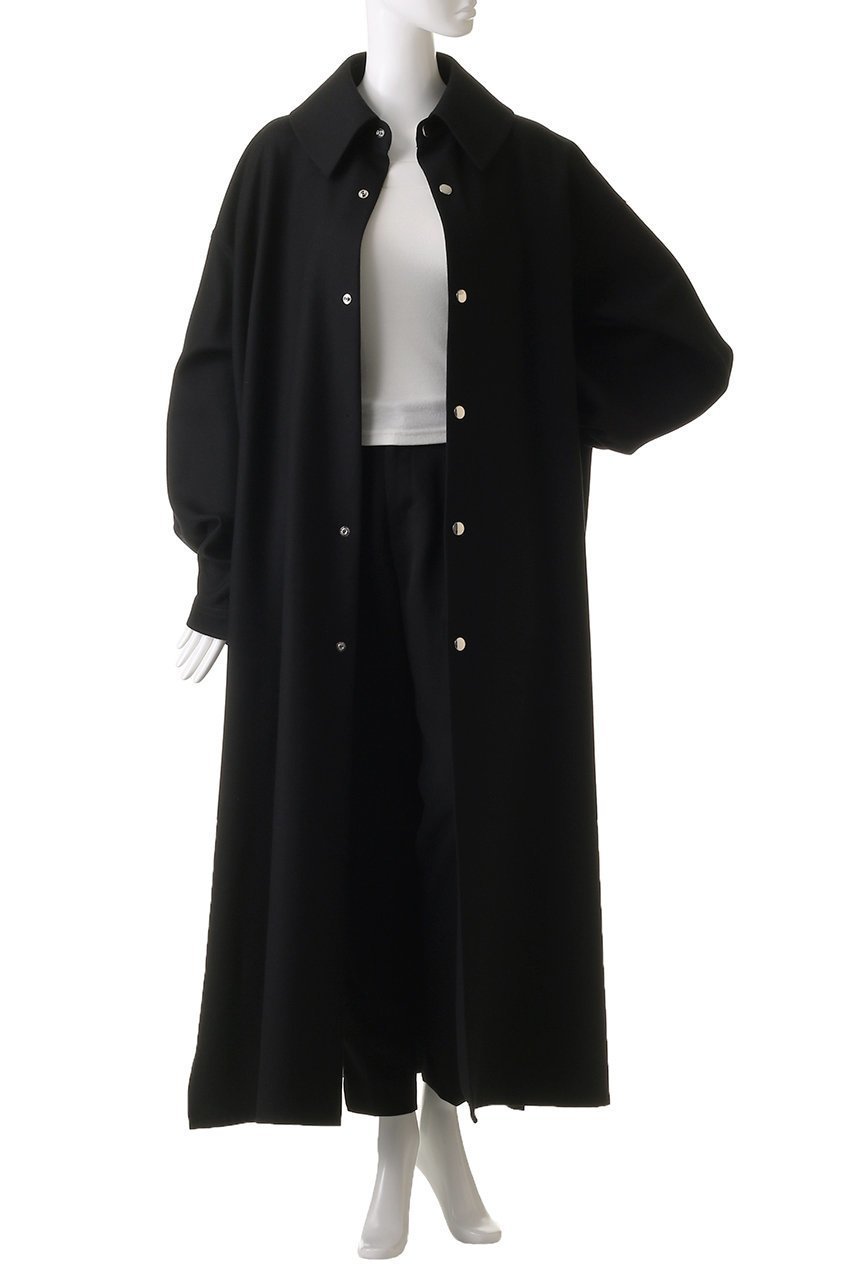 【ザ リラクス/THE RERACS】のバルカラーシャツコート 人気、トレンドファッション・服の通販 founy(ファニー) 　ファッション　Fashion　レディースファッション　Fashion for Women　アウター　Coat / Outerwear Collection　コート・ロングコート・ピーコート　Long Coats, Peacoats & More　2025年　2025　2025-2026秋冬・A/W　Autumn/Winter 2025–26 AW25–26　シルバー　Silver, Metallic Silver　シンプル　Simple, Minimal　ドット　Polka Dot, Dot Pattern　ロング　Long, Long-Length　今季　This Season, Current Season　定番　Standard, Basic Item　A/W・秋冬　Autumn/Winter　other-7|ID: prp329100004616012 ipo3291000000033060266