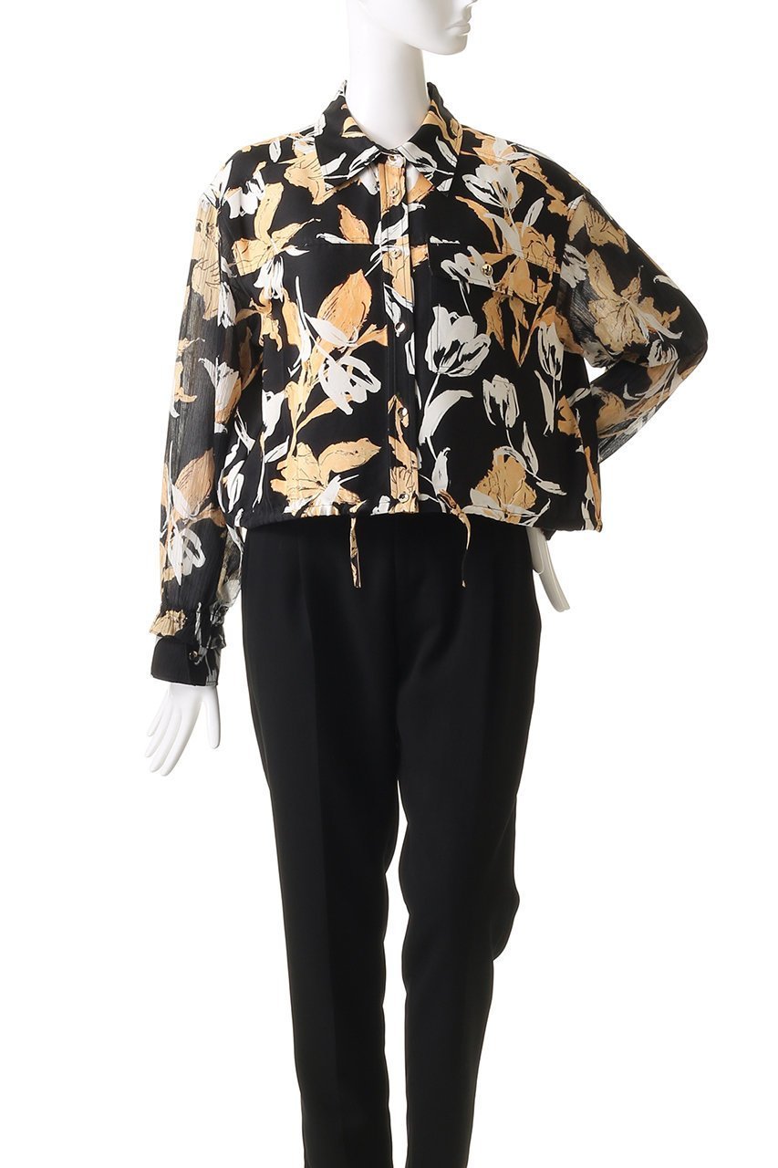 【スリーワン フィリップリム/3.1 Phillip Lim】のJOYFUL TULIPS クロップド ロングスリーブ シャツ ジャケット 人気、トレンドファッション・服の通販 founy(ファニー) 　ファッション　Fashion　レディースファッション　Fashion for Women　アウター　Coat / Outerwear Collection　レディースジャケット・軽アウター　Jackets　クロップド　Cropped, Short Length　シアー　Sheer, See-Through　シルク　Silk, 100% Silk　ジャケット　Jacket, Outerwear　スリーブ　Sleeve, Long Sleeve / Short Sleeve　チューリップ　Tube, Tube Top　プリント　Print, Printed Pattern　モダン　Modern, Contemporary　ロング　Long, Long-Length　ワイド　Wide, Wide Fit　other-2|ID: prp329100004616024 ipo3291000000036150955
