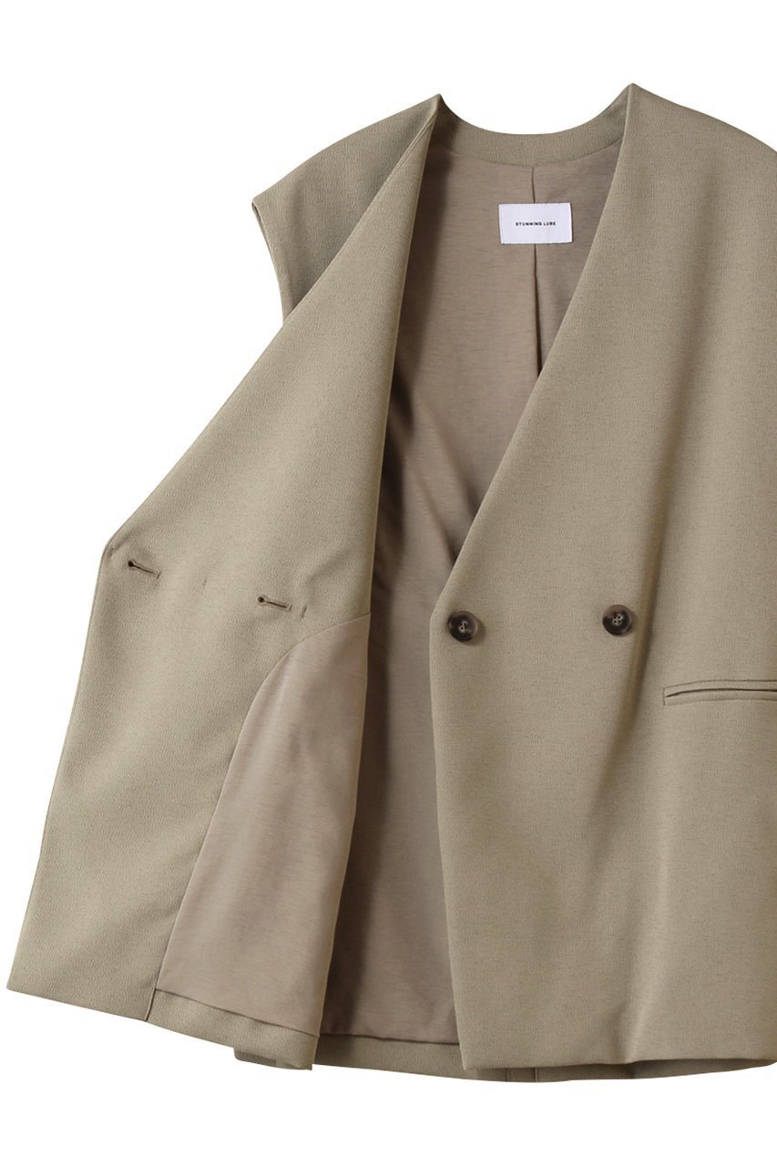 【スタニングルアー/STUNNING LURE】のrカラーレスベスト 人気、トレンドファッション・服の通販 founy(ファニー) 　ファッション　Fashion　レディースファッション　Fashion for Women　アウター　Coat / Outerwear Collection　レディースジャケット・軽アウター　Jackets　インナー　Innerwear　ショルダー　Shoulder, Shoulder Strap　ジャケット　Jacket, Outerwear　ベスト　Vest, Waistcoat　ベーシック　Basic, Essential　リラックス　Relax, Relaxed Fit　other-7|ID: prp329100004616026 ipo3291000000033216469
