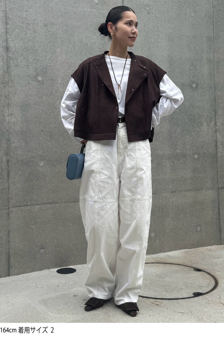 【スタニングルアー/STUNNING LURE】のrスエードAラインベスト 人気、トレンドファッション・服の通販 founy(ファニー) 　ファッション　Fashion　レディースファッション　Fashion for Women　アウター　Coat / Outerwear Collection　レディースジャケット・軽アウター　Jackets　なめらか　Smooth, Silky Texture　インナー　Innerwear　ショート　Short, Short Length　ジャケット　Jacket, Outerwear　ドレープ　Drape, Draping Fabric　ベスト　Vest, Waistcoat　メタリック　Metallic, Shiny Finish　other-8|ID: prp329100004616027 ipo3291000000036194358