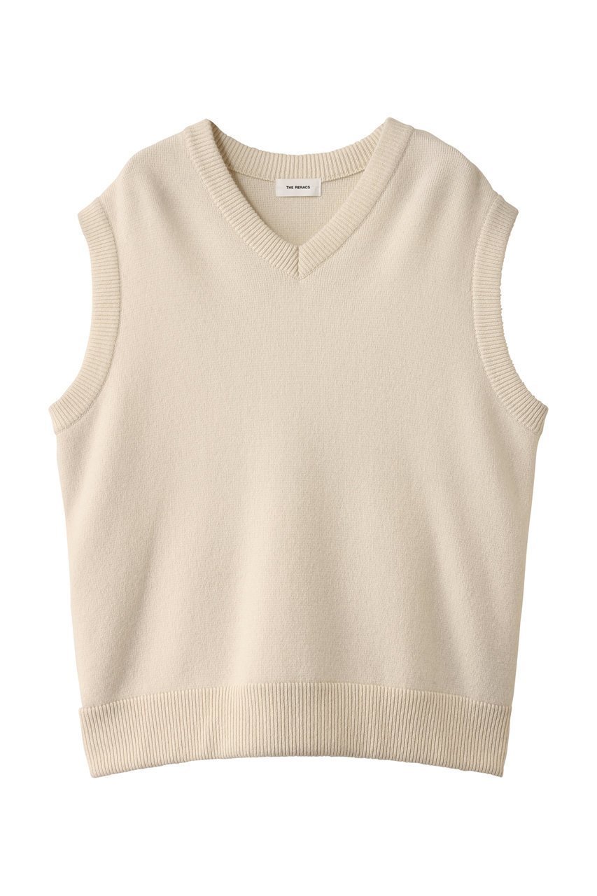 【ザ リラクス/THE RERACS】のVネックニットベスト インテリア・キッズ・メンズ・レディースファッション・服の通販 founy(ファニー) 　ファッション　Fashion　レディースファッション　Fashion for Women　アウター　Coat / Outerwear Collection　レディースジャケット・軽アウター　Jackets　2025年　2025　2025-2026秋冬・A/W　Autumn/Winter 2025–26 AW25–26　インナー　Innerwear　ジャケット　Jacket, Outerwear　ベスト　Vest, Waistcoat　A/W・秋冬　Autumn/Winter　エクリュ|ID: prp329100004616032 ipo3291000000033060521