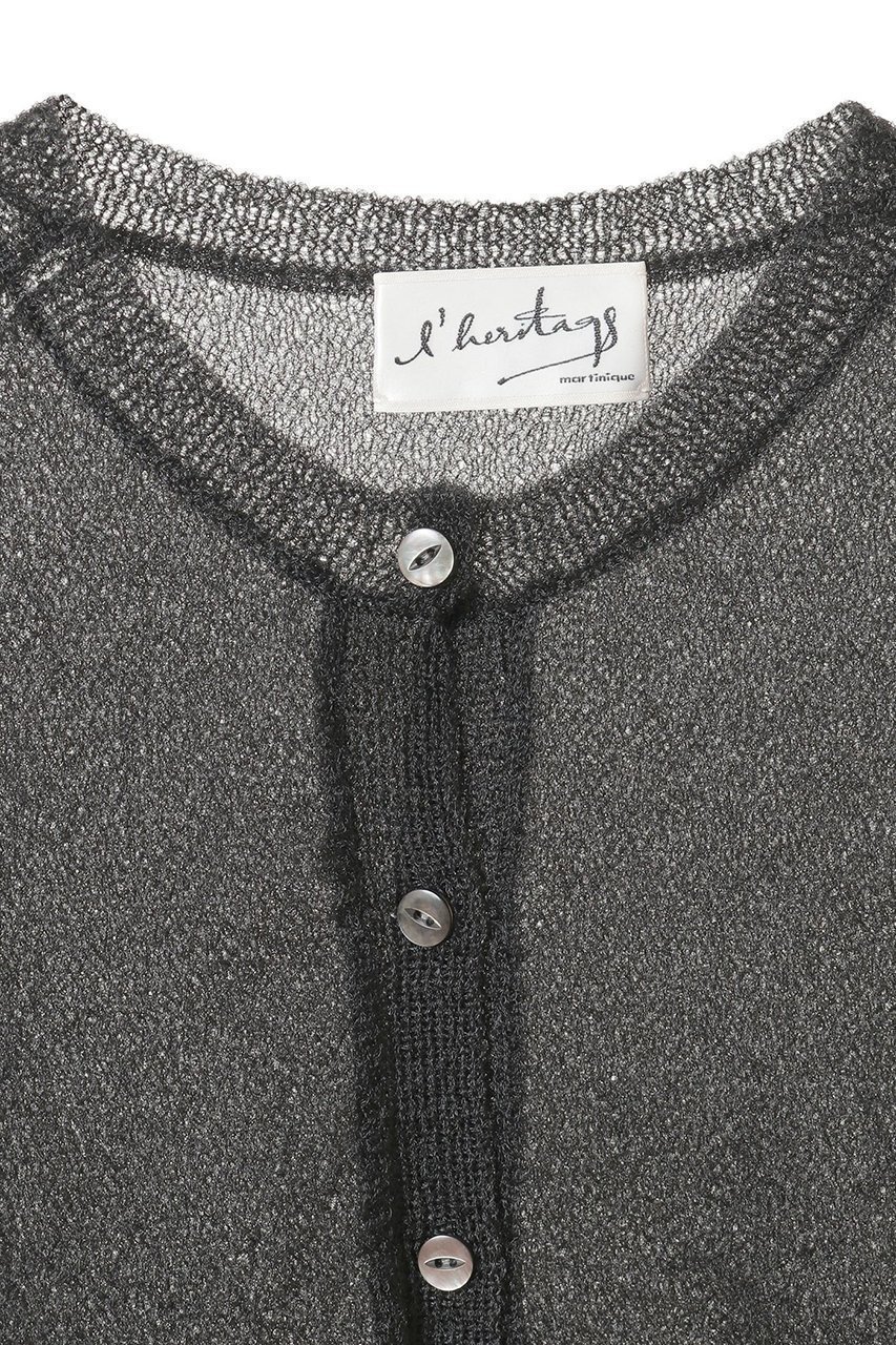 【マルティニーク/martinique】の【l heritage martinique】シアー5分袖カーディガン 人気、トレンドファッション・服の通販 founy(ファニー) 　ファッション　Fashion　レディースファッション　Fashion for Women　トップス・カットソー　Cut & Sew Tops　ニット　Knit Tops & Sweaters　カーディガン・羽織り　Layered Style Cardigans　2025年　2025　2025-2026秋冬・A/W　Autumn/Winter 2025–26 AW25–26　おすすめ　Recommended / Our Picks　イタリア　Italy　カーディガン　Cardigan, Knitwear　シアー　Sheer, See-Through　レオパード　Leopard, Animal Print　エレガント 上品　Elegant　人気　Popular, Best Seller　A/W・秋冬　Autumn/Winter　other-3|ID: prp329100004616044 ipo3291000000033060633