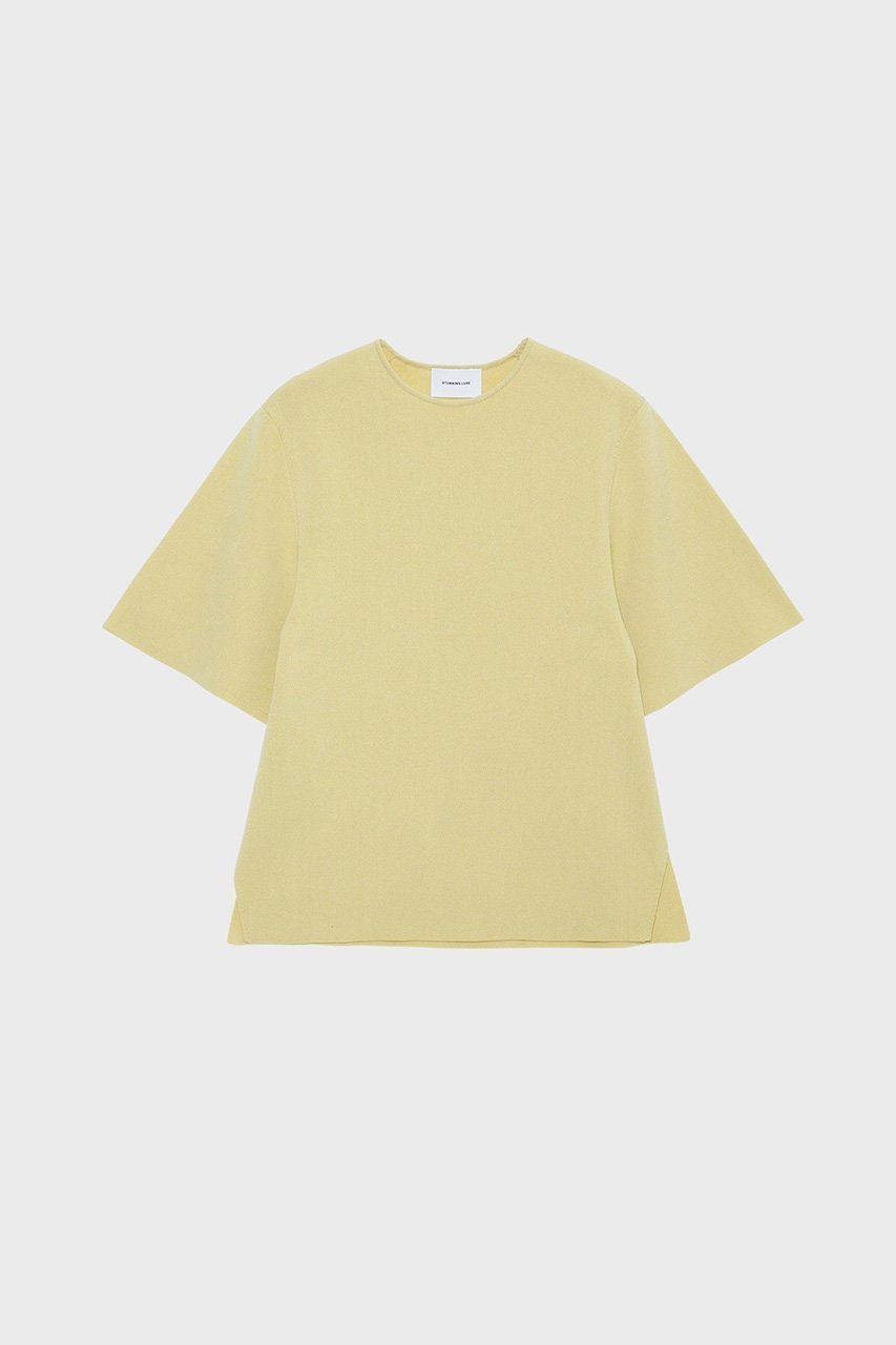 【スタニングルアー/STUNNING LURE】のrハーフスリーブニットTシャツ インテリア・キッズ・メンズ・レディースファッション・服の通販 founy(ファニー) 　ファッション　Fashion　レディースファッション　Fashion for Women　トップス・カットソー　Cut & Sew Tops　ニット　Knit Tops & Sweaters　シャツ・ブラウス・オフィスカジュアル　Elegant Blouses & Button-Ups　ロングTシャツ・Tシャツ　Longline T-Shirts & Tees　カジュアルプルオーバー・ニットトップス　Pullovers & Knit Tops / Casual Pullovers　シェイプ　Shape, Slim Fit　ショルダー　Shoulder, Shoulder Strap　夏　Summer　新作・新入荷　New Arrivals / New In　イエロー|ID: prp329100004616046 ipo3291000000033060650