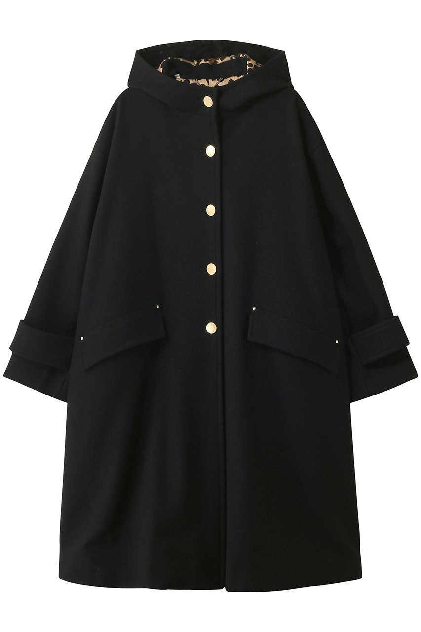 【マッキントッシュ/MACKINTOSH】のHUMBIE HOOD ロング スリム メタルボタン レオパード コート インテリア・キッズ・メンズ・レディースファッション・服の通販 founy(ファニー) 　ファッション　Fashion　レディースファッション　Fashion for Women　アウター　Coat / Outerwear Collection　コート・ロングコート・ピーコート　Long Coats, Peacoats & More　エレガント 上品　Elegant　スリム　Slim, Slim Fit　デニム　Denim, Jeans Material　メタル　Metal, Metal Parts　レオパード　Leopard, Animal Print　ロング　Long, Long-Length　ブラック|ID: prp329100004616117 ipo3291000000033061827