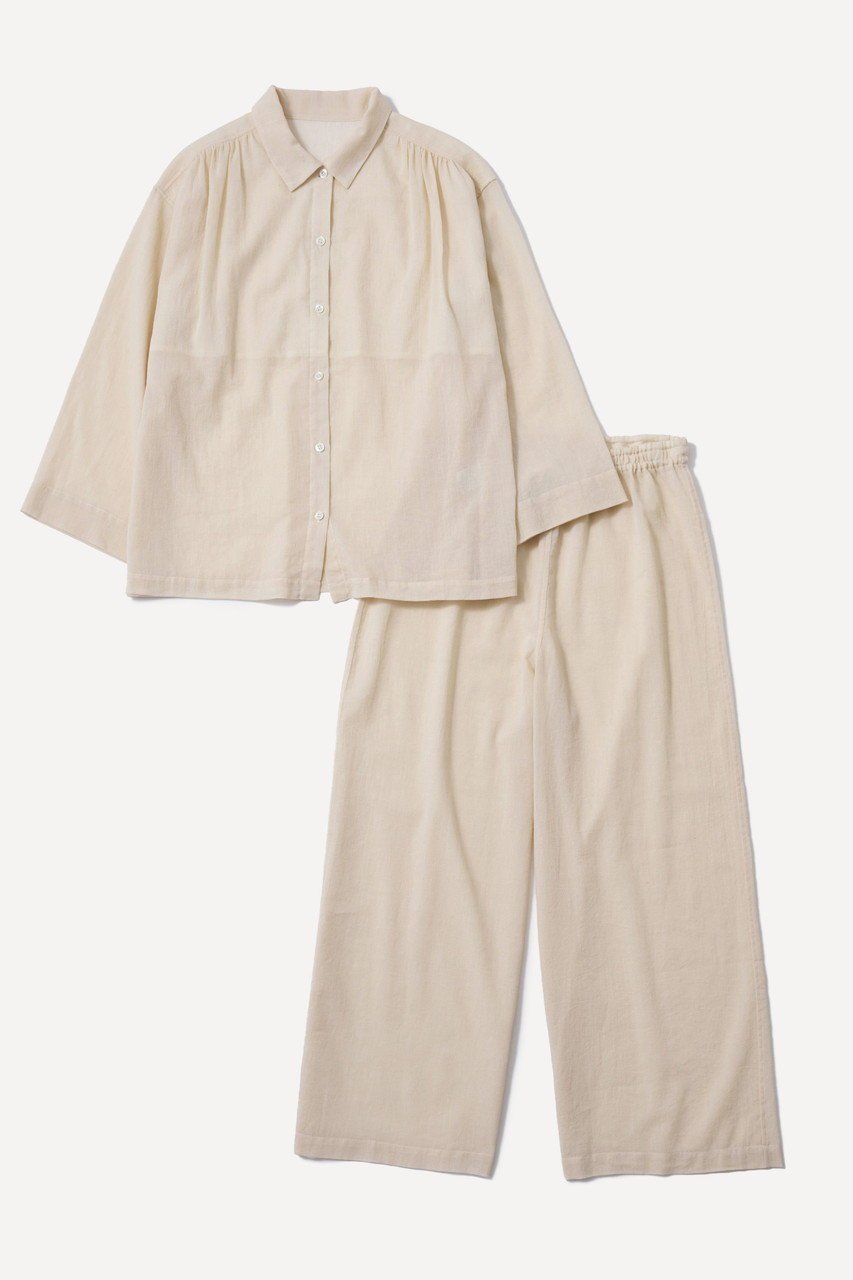 【プリスティン/PRISTINE】のちりめんギャザーパジャマ 人気、トレンドファッション・服の通販 founy(ファニー) 　ファッション　Fashion　レディースファッション　Fashion for Women　ギャザー　Gathered, Ruffled　シアー　Sheer, See-Through　パジャマ　Pajamas, Sleepwear　ヨーク　Yoke, Yoke Design　夏　Summer　新作・新入荷　New Arrivals / New In　長袖　Long Sleeve, Full Sleeve　 other-1|ID: prp329100004616127 ipo3291000000033061923