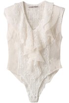【プランク プロジェクト/PRANK PROJECT】のレースフリルボディースーツ / Lace Frill Bodysuit 人気、トレンドファッション・服の通販 founy(ファニー) ファッション Fashion レディースファッション Fashion for Women トップス・カットソー Cut & Sew Tops キャミソール&ノースリーブ Camisoles & Sleeveless Tops シャツ・ブラウス・オフィスカジュアル Elegant Blouses & Button-Ups ロングTシャツ・Tシャツ Longline T-Shirts & Tees カットソー・ベーシックTシャツ Cut-and-Sewn Tops / Stretch Tees & Basics インナー Innerwear キャミソール Camisole, Spaghetti Strap Top ジャケット Jacket, Outerwear ストレッチ Stretch, Stretchy Fabric スーツ Suit, Formalwear タンク Tank Top, Sleeveless Top レース Lace, Lace Fabric thumbnail WHT(ホワイト)|ID: prp329100004616878 ipo3291000000036181177