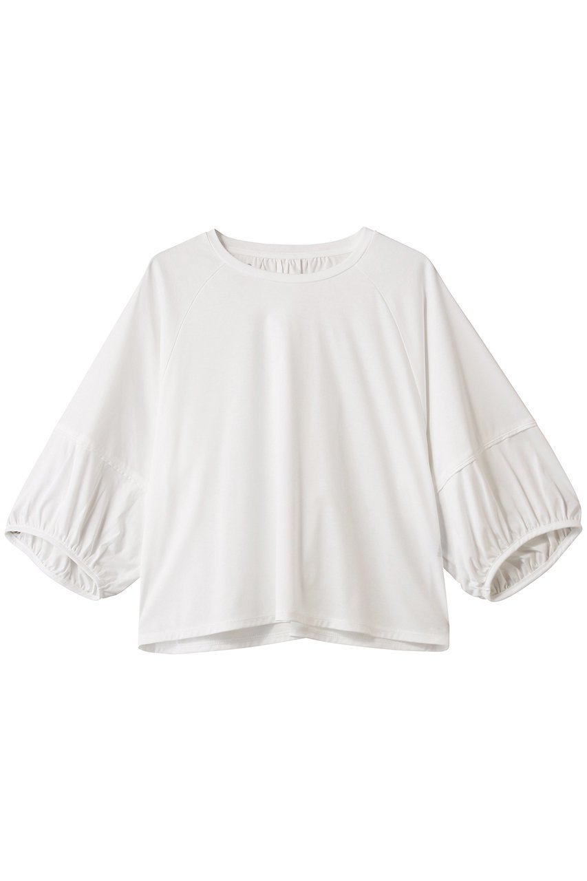 【スリー ドッツ/three dots】のプレミアムシャツ ジャージーバルーンスリーブT 人気、トレンドファッション・服の通販 founy(ファニー) 　ファッション　Fashion　レディースファッション　Fashion for Women　トップス・カットソー　Cut & Sew Tops　シャツ・ブラウス・オフィスカジュアル　Elegant Blouses & Button-Ups　ロングTシャツ・Tシャツ　Longline T-Shirts & Tees　カットソー・ベーシックTシャツ　Cut-and-Sewn Tops / Stretch Tees & Basics　なめらか　Smooth, Silky Texture　コンパクト　Compact, Small Size　ショート　Short, Short Length　シンプル　Simple, Minimal　スペシャル　Special, Limited Edition　スリーブ　Sleeve, Long Sleeve / Short Sleeve　バルーン　Balloon, Balloon Silhouette　プレミアム　Premium, High-End　エレガント 上品　Elegant　 other-1|ID: prp329100004616880 ipo3291000000033075547
