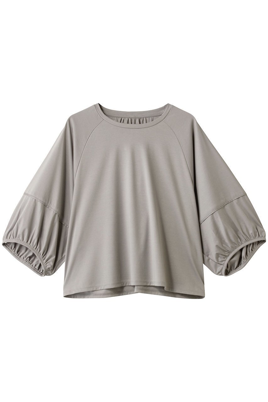 【スリー ドッツ/three dots】のプレミアムシャツ ジャージーバルーンスリーブT インテリア・キッズ・メンズ・レディースファッション・服の通販 founy(ファニー) 　ファッション　Fashion　レディースファッション　Fashion for Women　トップス・カットソー　Cut & Sew Tops　シャツ・ブラウス・オフィスカジュアル　Elegant Blouses & Button-Ups　ロングTシャツ・Tシャツ　Longline T-Shirts & Tees　カットソー・ベーシックTシャツ　Cut-and-Sewn Tops / Stretch Tees & Basics　なめらか　Smooth, Silky Texture　コンパクト　Compact, Small Size　ショート　Short, Short Length　シンプル　Simple, Minimal　スペシャル　Special, Limited Edition　スリーブ　Sleeve, Long Sleeve / Short Sleeve　バルーン　Balloon, Balloon Silhouette　プレミアム　Premium, High-End　エレガント 上品　Elegant　グレーベージュ|ID: prp329100004616880 ipo3291000000033075549