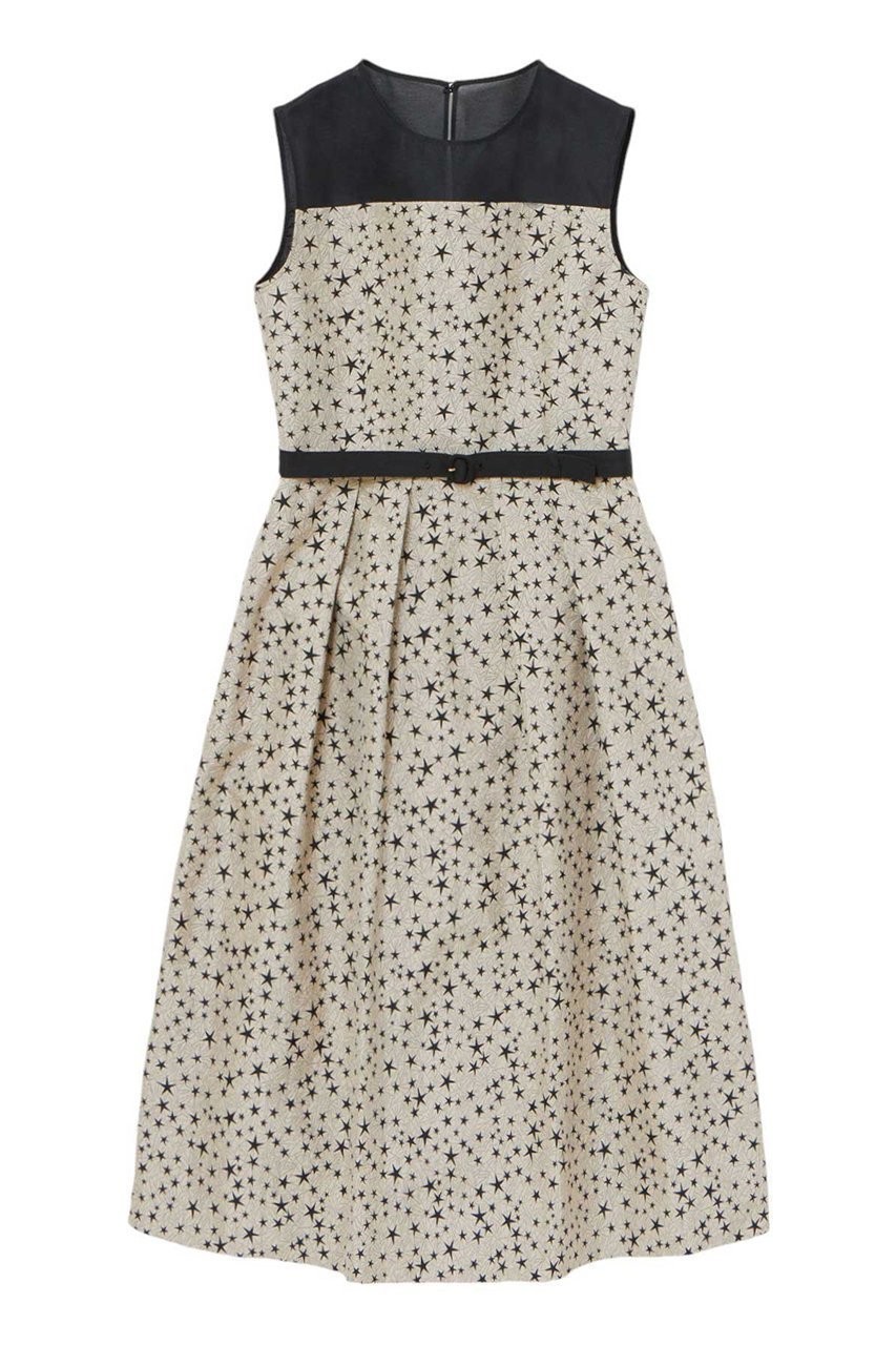 【アナイ/ANAYI】のスターダストジャガードシアーヨークワンピース インテリア・キッズ・メンズ・レディースファッション・服の通販 founy(ファニー) 　ファッション　Fashion　レディースファッション　Fashion for Women　ワンピース　Dresses　チュニック　Tunic Tops & Dresses　イタリア　Italy　エレガント 上品　Elegant　オーガンジー　Organza Fabric　コレクション　Collection, Seasonal Line　ジャカード／ジャガード　Jacquard, Woven Pattern　チュニック　Tunic, Long Top　テクスチャー　Texture, Textured Fabric　ノースリーブ　Sleeveless, No-Sleeve　バレエ　Ballet, Ballet Style　ビジュー　Bijou, Jewel-like Accent　フォルム　Silhouette, Form　フレア　Flare, Flared　ボレロ　Bolero, Short Cardigan　モチーフ　Motif, Design Theme　ヨーク　Yoke, Yoke Design　冬　Winter / This Winter　再入荷　Restock / Back in Stock　おすすめ　Recommended / Our Picks　ベージュ|ID: prp329100004616885 ipo3291000000033075591