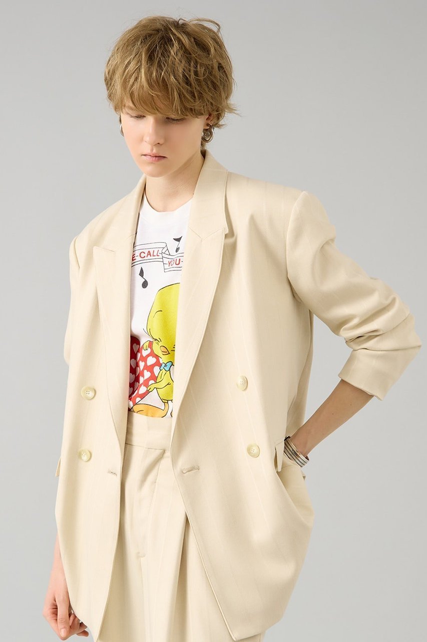 【サードマガジン/THIRD MAGAZINE】の袖リブジャケット 人気、トレンドファッション・服の通販 founy(ファニー) ファッション Fashion レディースファッション Fashion for Women アウター Coat / Outerwear Collection レディースジャケット・軽アウター Jackets ジャケット Jacket, Outerwear ストライプ Stripe, Striped Pattern セットアップ Set-Up, Coordinated Outfit リュクス Luxury, Elegant, High-End, Chic エレガント 上品 Elegant other-1|ID: prp329100004616892 ipo3291000000036086167