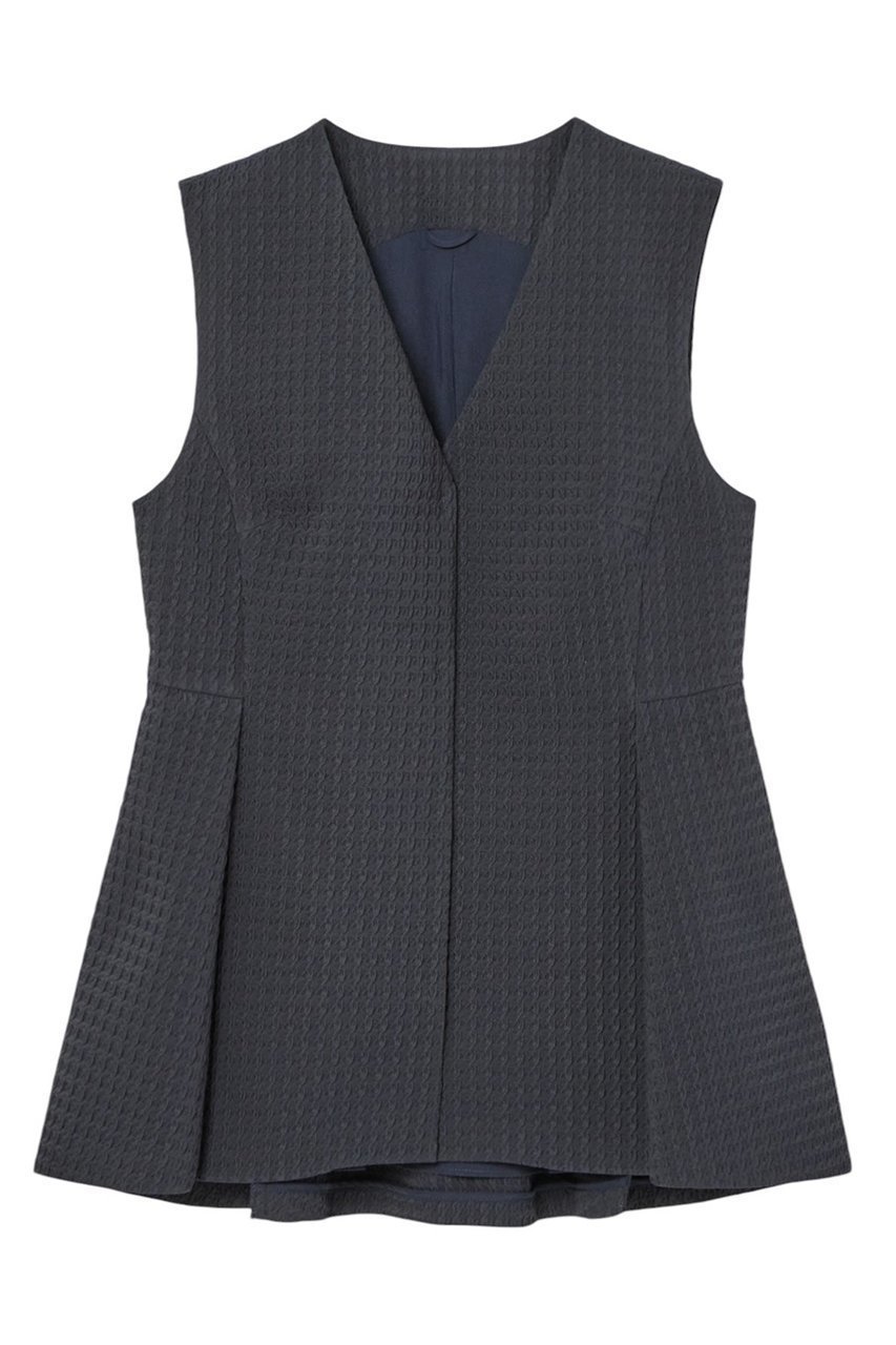 【アナイ/ANAYI】の【Eternal Line 2025】パフィジャガードペプラムジレ インテリア・キッズ・メンズ・レディースファッション・服の通販 founy(ファニー) 　ファッション　Fashion　レディースファッション　Fashion for Women　アウター　Coat / Outerwear Collection　レディースジャケット・軽アウター　Jackets　おすすめ　Recommended / Our Picks　インナー　Innerwear　ジャカード／ジャガード　Jacquard, Woven Pattern　ジャケット　Jacket, Outerwear　スタンド　Stand Collar, Upright Stand　ストレッチ　Stretch, Stretchy Fabric　チェック　Check, Plaid, Tartan　ノースリーブ　Sleeveless, No-Sleeve　ベスト　Vest, Waistcoat　再入荷　Restock / Back in Stock　ネイビー|ID: prp329100004616896 ipo3291000000035052718