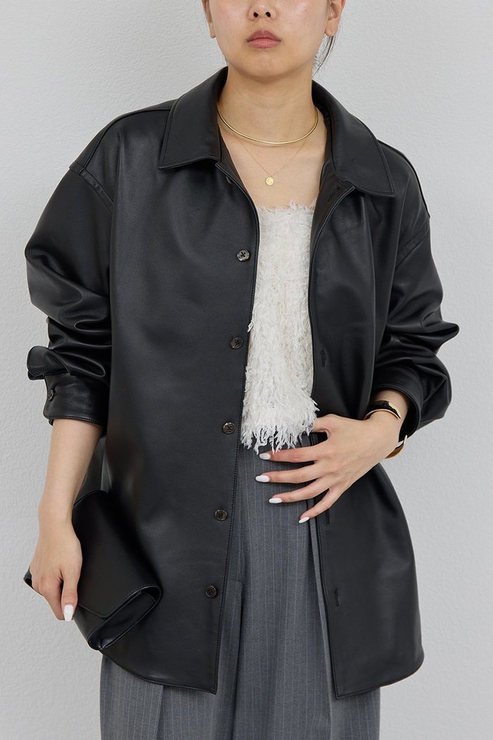 【ガリャルダガランテ/GALLARDAGALANTE】のレザーシャツジャケット インテリア・キッズ・メンズ・レディースファッション・服の通販 founy(ファニー) https://founy.com/ ファッション Fashion レディースファッション Fashion for Women アウター Coat / Outerwear Collection レディースジャケット・軽アウター Jackets おすすめ Recommended / Our Picks ジャケット Jacket, Outerwear チュール Tulip, Tulip Motif 新作・新入荷 New Arrivals / New In |ID: prp329100004617587 ipo3291000000033089142