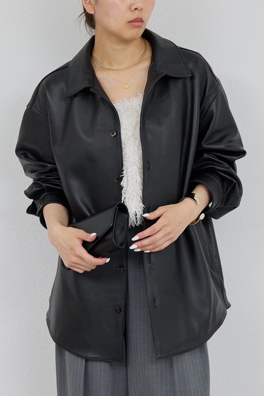 【ガリャルダガランテ/GALLARDAGALANTE】のレザーシャツジャケット 人気、トレンドファッション・服の通販 founy(ファニー) 　ファッション　Fashion　レディースファッション　Fashion for Women　アウター　Coat / Outerwear Collection　レディースジャケット・軽アウター　Jackets　おすすめ　Recommended / Our Picks　ジャケット　Jacket, Outerwear　チュール　Tulip, Tulip Motif　新作・新入荷　New Arrivals / New In　other-6|ID: prp329100004617587 ipo3291000000033089148