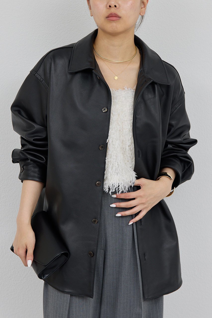 【ガリャルダガランテ/GALLARDAGALANTE】のレザーシャツジャケット 人気、トレンドファッション・服の通販 founy(ファニー) 　ファッション　Fashion　レディースファッション　Fashion for Women　アウター　Coat / Outerwear Collection　レディースジャケット・軽アウター　Jackets　おすすめ　Recommended / Our Picks　ジャケット　Jacket, Outerwear　チュール　Tulip, Tulip Motif　 other-1|ID: prp329100004617587 ipo3291000000035345733