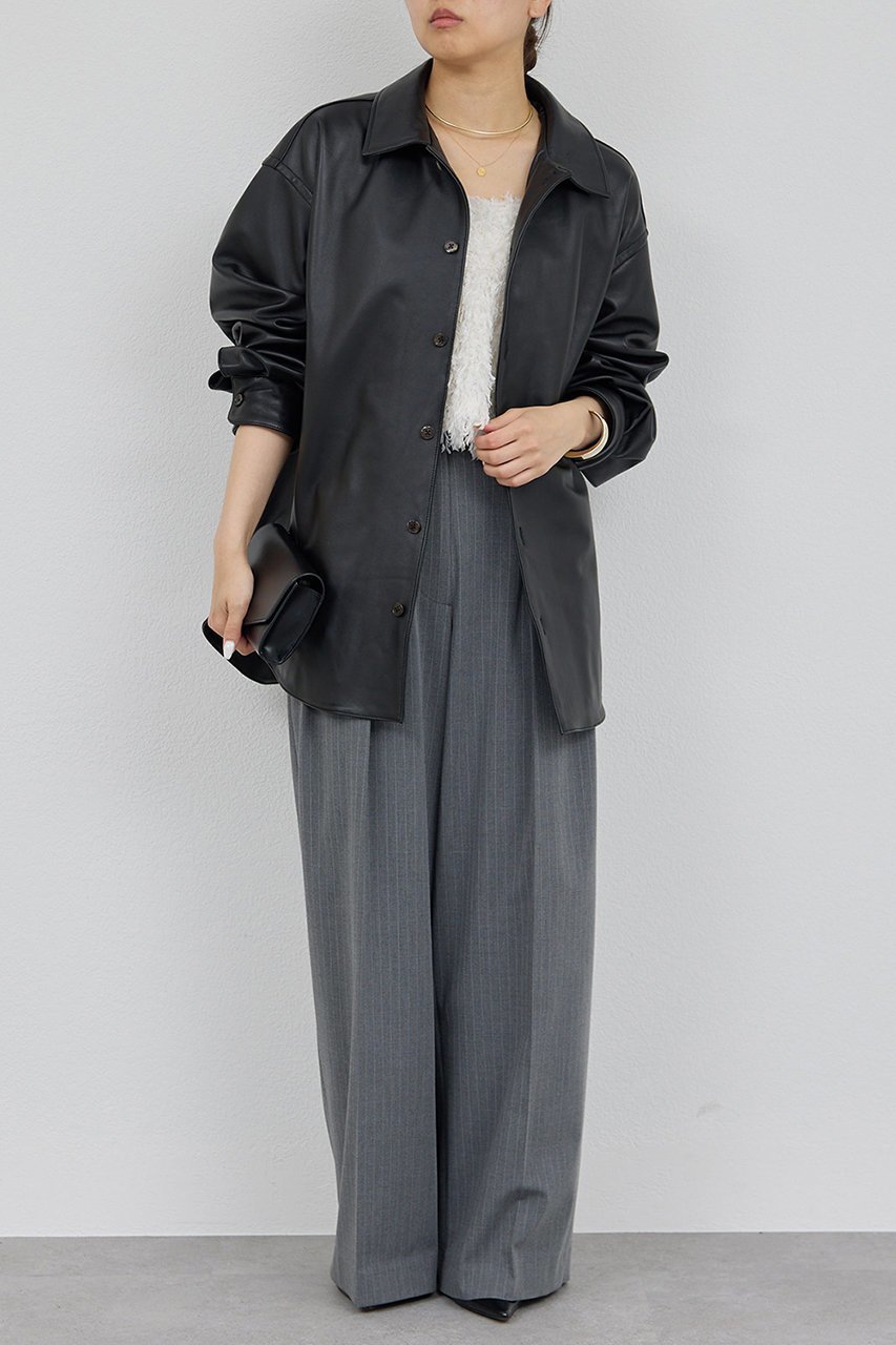 【ガリャルダガランテ/GALLARDAGALANTE】のレザーシャツジャケット 人気、トレンドファッション・服の通販 founy(ファニー) 　ファッション　Fashion　レディースファッション　Fashion for Women　アウター　Coat / Outerwear Collection　レディースジャケット・軽アウター　Jackets　おすすめ　Recommended / Our Picks　ジャケット　Jacket, Outerwear　チュール　Tulip, Tulip Motif　other-2|ID: prp329100004617587 ipo3291000000035345736