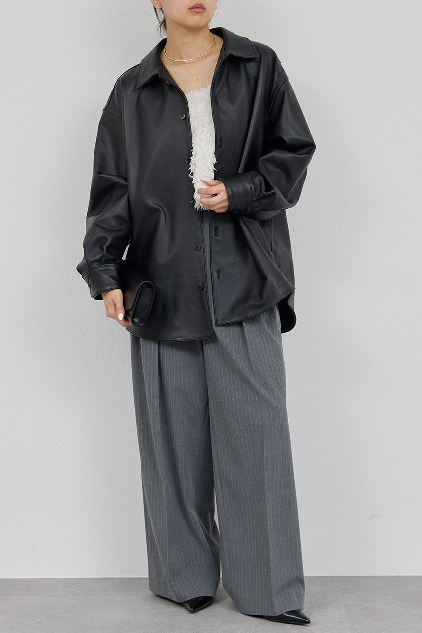 【ガリャルダガランテ/GALLARDAGALANTE】のレザーシャツジャケット 人気、トレンドファッション・服の通販 founy(ファニー) 　ファッション　Fashion　レディースファッション　Fashion for Women　アウター　Coat / Outerwear Collection　レディースジャケット・軽アウター　Jackets　おすすめ　Recommended / Our Picks　ジャケット　Jacket, Outerwear　チュール　Tulip, Tulip Motif　other-3|ID: prp329100004617587 ipo3291000000035345738