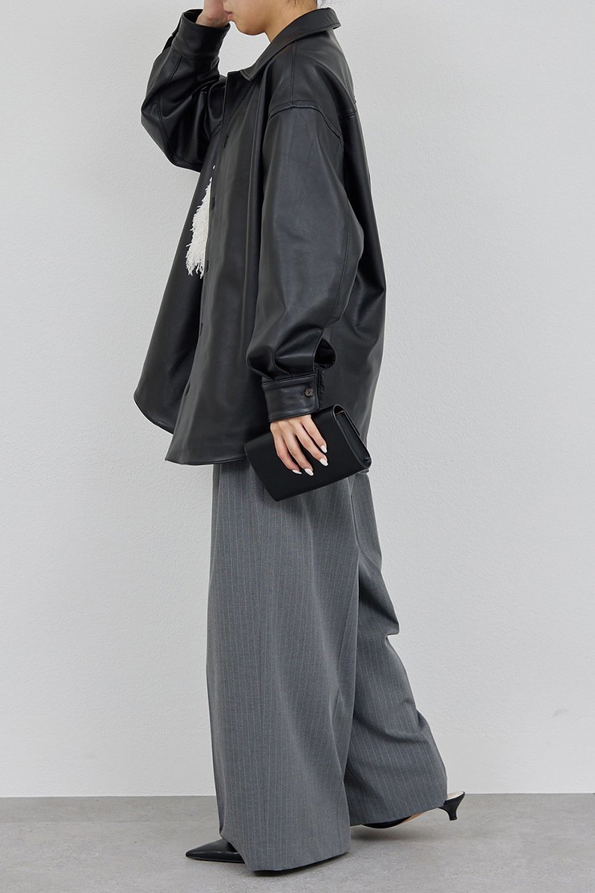 【ガリャルダガランテ/GALLARDAGALANTE】のレザーシャツジャケット 人気、トレンドファッション・服の通販 founy(ファニー) 　ファッション　Fashion　レディースファッション　Fashion for Women　アウター　Coat / Outerwear Collection　レディースジャケット・軽アウター　Jackets　おすすめ　Recommended / Our Picks　ジャケット　Jacket, Outerwear　チュール　Tulip, Tulip Motif　other-4|ID: prp329100004617587 ipo3291000000035345740