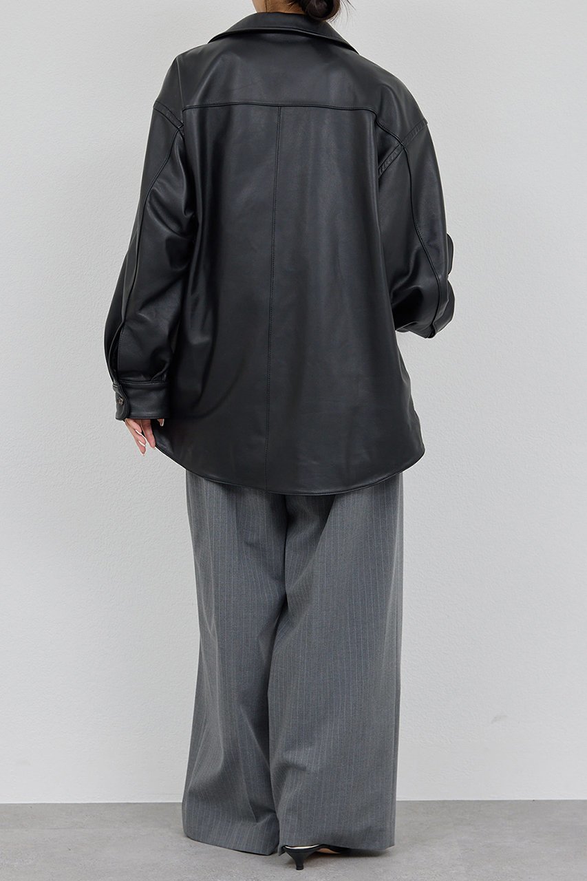 【ガリャルダガランテ/GALLARDAGALANTE】のレザーシャツジャケット 人気、トレンドファッション・服の通販 founy(ファニー) 　ファッション　Fashion　レディースファッション　Fashion for Women　アウター　Coat / Outerwear Collection　レディースジャケット・軽アウター　Jackets　おすすめ　Recommended / Our Picks　ジャケット　Jacket, Outerwear　チュール　Tulip, Tulip Motif　other-5|ID: prp329100004617587 ipo3291000000035345741