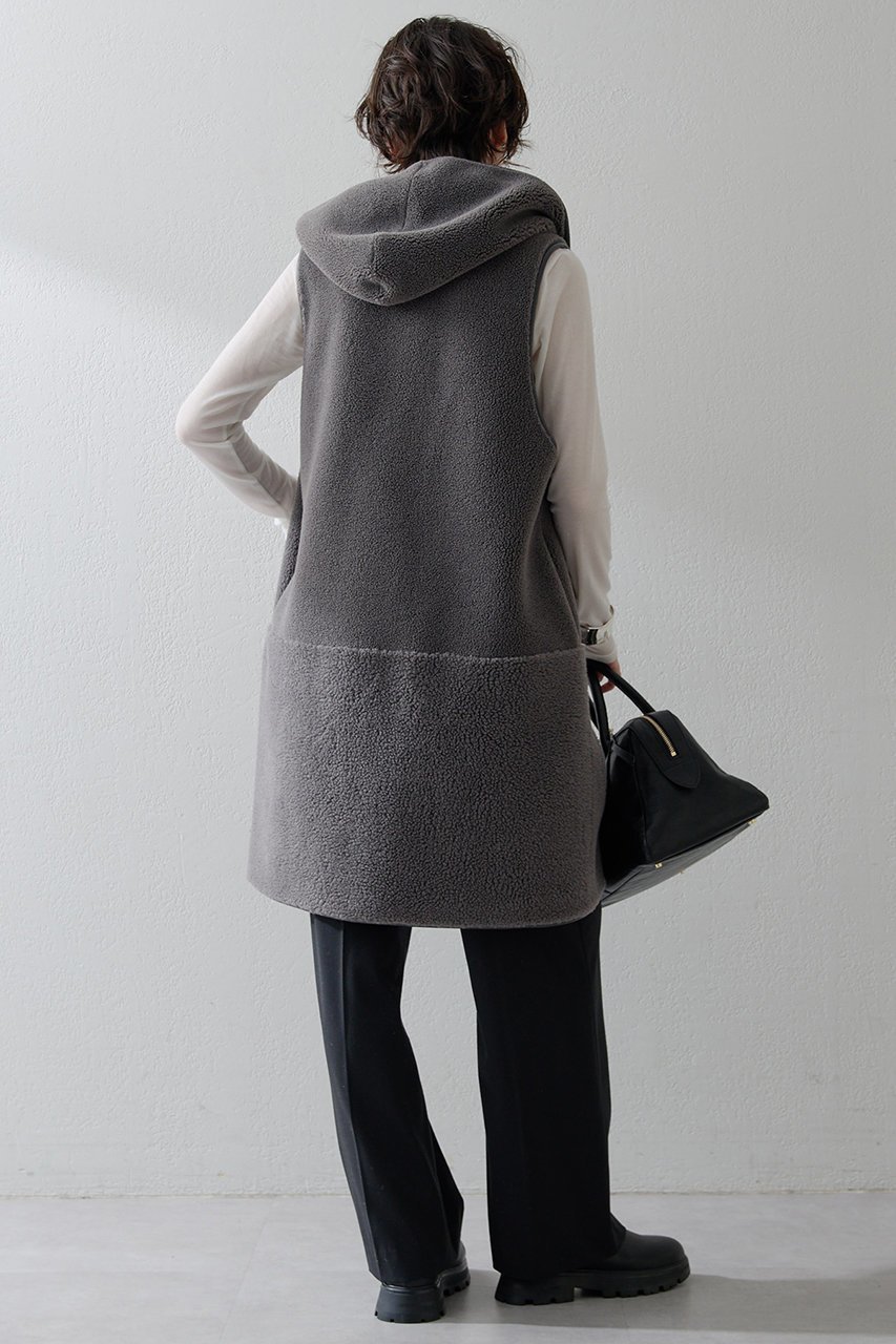 【ウィムガゼット/Whim Gazette】の【THE PAUSE】ボアフードロングジレ 人気、トレンドファッション・服の通販 founy(ファニー) 　ファッション　Fashion　レディースファッション　Fashion for Women　アウター　Coat / Outerwear Collection　レディースジャケット・軽アウター　Jackets　ジャケット　Jacket, Outerwear　スリット　Slit, Slit Detail　ダブル　Double, Double-Breasted　フェイス　Face, Facial Design　ベスト　Vest, Waistcoat　リバーシブル　Reversible, Two-Sided　新作・新入荷　New Arrivals / New In　秋　Autumn　other-4|ID: prp329100004617588 ipo3291000000033089157