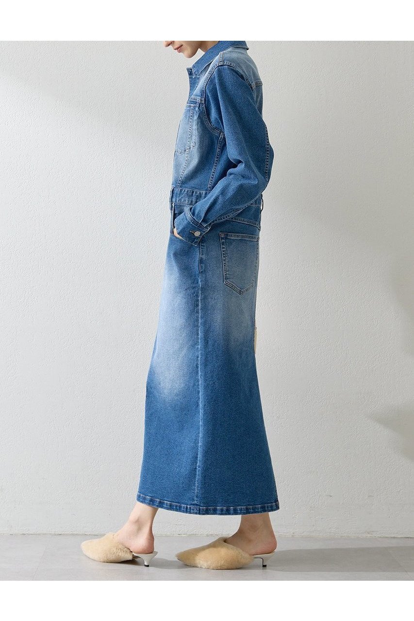 【ウィムガゼット/Whim Gazette】のストレッチデニムワンピース 人気、トレンドファッション・服の通販 founy(ファニー) 　ファッション　Fashion　レディースファッション　Fashion for Women　ワンピース　Dresses　チュニック　Tunic Tops & Dresses　スタイリッシュ　Stylish, Fashionable　ストレッチ　Stretch, Stretchy Fabric　スリット　Slit, Slit Detail　チュニック　Tunic, Long Top　デニム　Denim, Jeans Material　フロント　Front, Front Design　ロング　Long, Long-Length　A/W・秋冬　Autumn/Winter　2025年　2025　2025-2026秋冬・A/W　Autumn/Winter 2025–26 AW25–26　other-3|ID: prp329100004619140 ipo3291000000033123917
