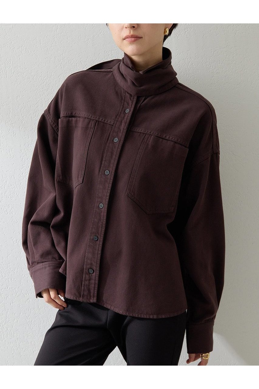 【ウィムガゼット/Whim Gazette】のデニムボウタイシャツ インテリア・キッズ・メンズ・レディースファッション・服の通販 founy(ファニー) 　ファッション　Fashion　レディースファッション　Fashion for Women　トップス・カットソー　Cut & Sew Tops　シャツ・ブラウス・オフィスカジュアル　Elegant Blouses & Button-Ups　シンプル　Simple, Minimal　スリーブ　Sleeve, Long Sleeve / Short Sleeve　セットアップ　Set-Up, Coordinated Outfit　デニム　Denim, Jeans Material　ドレープ　Drape, Draping Fabric　バランス　Balance, Style Balance　フェミニン　Feminine, Girly　ブリーチ　Bleach, Washed Finish　ロング　Long, Long-Length　A/W・秋冬　Autumn/Winter　おすすめ　Recommended / Our Picks　2025年　2025　2025-2026秋冬・A/W　Autumn/Winter 2025–26 AW25–26　ブラウン|ID: prp329100004619145 ipo3291000000033123950