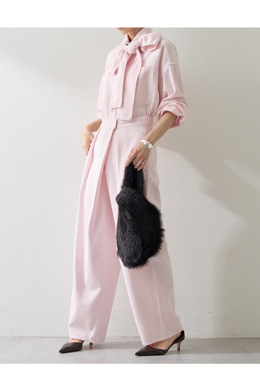 【ウィムガゼット/Whim Gazette】のデニムボウタイシャツ 人気、トレンドファッション・服の通販 founy(ファニー) 　ファッション　Fashion　レディースファッション　Fashion for Women　トップス・カットソー　Cut & Sew Tops　シャツ・ブラウス・オフィスカジュアル　Elegant Blouses & Button-Ups　シンプル　Simple, Minimal　スリーブ　Sleeve, Long Sleeve / Short Sleeve　セットアップ　Set-Up, Coordinated Outfit　デニム　Denim, Jeans Material　ドレープ　Drape, Draping Fabric　バランス　Balance, Style Balance　フェミニン　Feminine, Girly　ブリーチ　Bleach, Washed Finish　ロング　Long, Long-Length　A/W・秋冬　Autumn/Winter　おすすめ　Recommended / Our Picks　2025年　2025　2025-2026秋冬・A/W　Autumn/Winter 2025–26 AW25–26　other-3|ID: prp329100004619145 ipo3291000000033123958