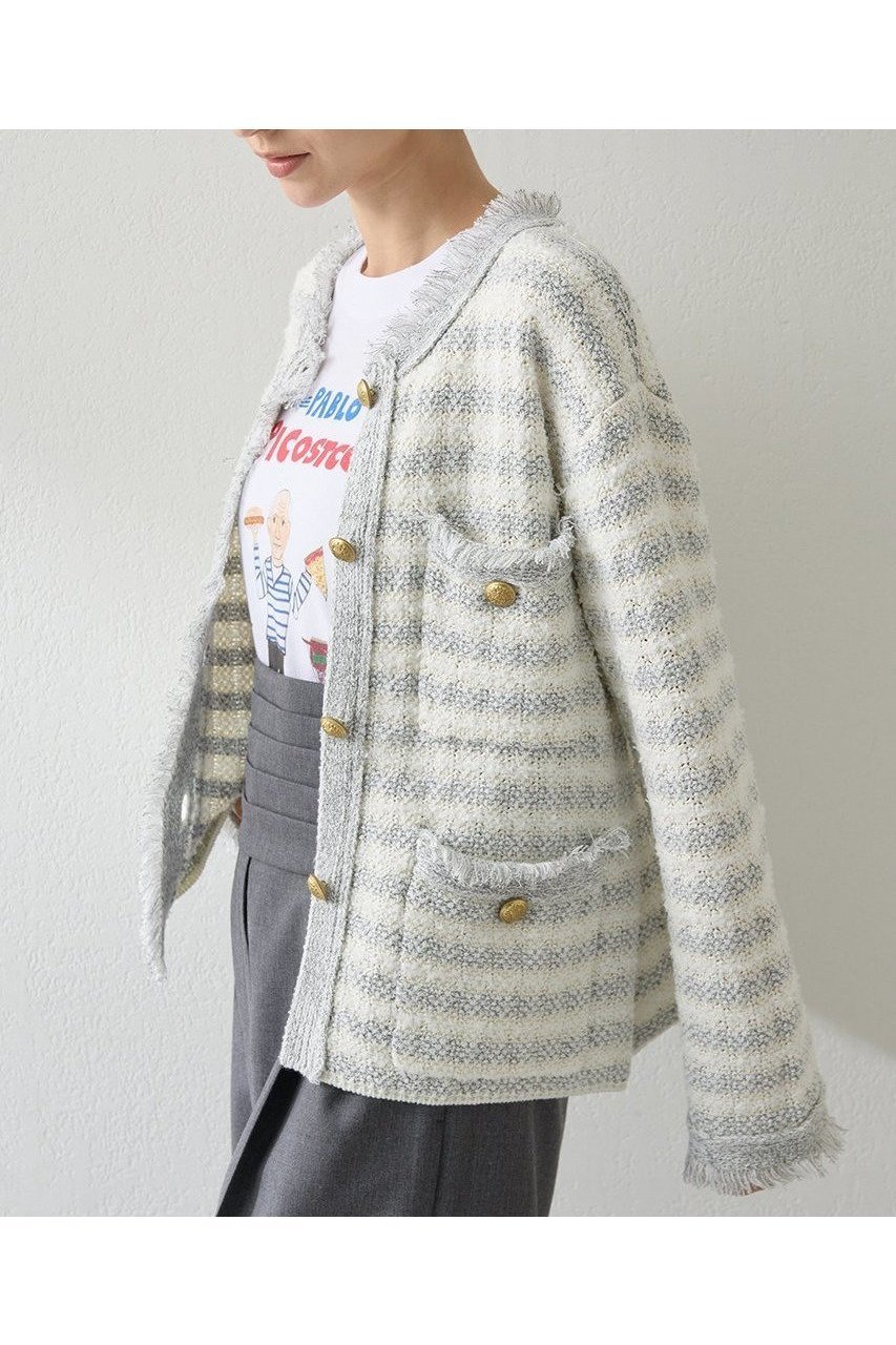 【ウィムガゼット/Whim Gazette】のツィードニットジャケット 人気、トレンドファッション・服の通販 founy(ファニー) 　ファッション　Fashion　レディースファッション　Fashion for Women　アウター　Coat / Outerwear Collection　レディースジャケット・軽アウター　Jackets　2025年　2025　2025-2026秋冬・A/W　Autumn/Winter 2025–26 AW25–26　おすすめ　Recommended / Our Picks　カーディガン　Cardigan, Knitwear　クラシカル　Classical, Vintage-Inspired　ジャケット　Jacket, Outerwear　ツイード　Twill, Twill Weave　フリンジ　Fringe, Tassel　ミックス　Mix, Mixed Style　エレガント 上品　Elegant　A/W・秋冬　Autumn/Winter　other-3|ID: prp329100004619152 ipo3291000000033124026