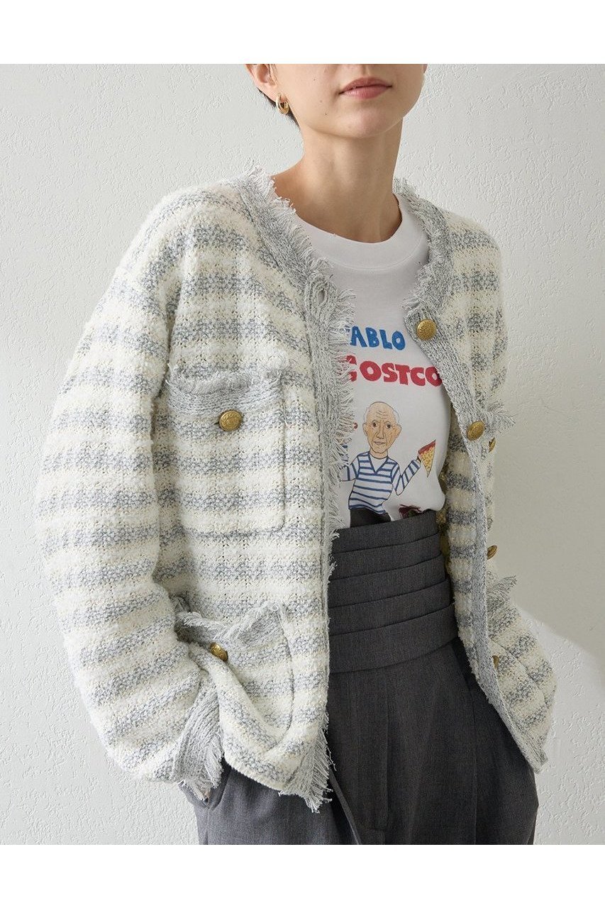 【ウィムガゼット/Whim Gazette】のツィードニットジャケット 人気、トレンドファッション・服の通販 founy(ファニー) 　ファッション　Fashion　レディースファッション　Fashion for Women　アウター　Coat / Outerwear Collection　レディースジャケット・軽アウター　Jackets　2025年　2025　2025-2026秋冬・A/W　Autumn/Winter 2025–26 AW25–26　おすすめ　Recommended / Our Picks　カーディガン　Cardigan, Knitwear　クラシカル　Classical, Vintage-Inspired　ジャケット　Jacket, Outerwear　ツイード　Twill, Twill Weave　フリンジ　Fringe, Tassel　ミックス　Mix, Mixed Style　エレガント 上品　Elegant　A/W・秋冬　Autumn/Winter　other-6|ID: prp329100004619152 ipo3291000000033124030